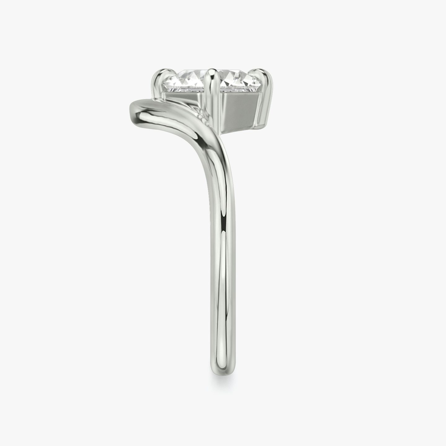 The Signature V | Asscher | Platinum | bandAccent: Plain | diamondOrientation: vertical | caratWeight: other