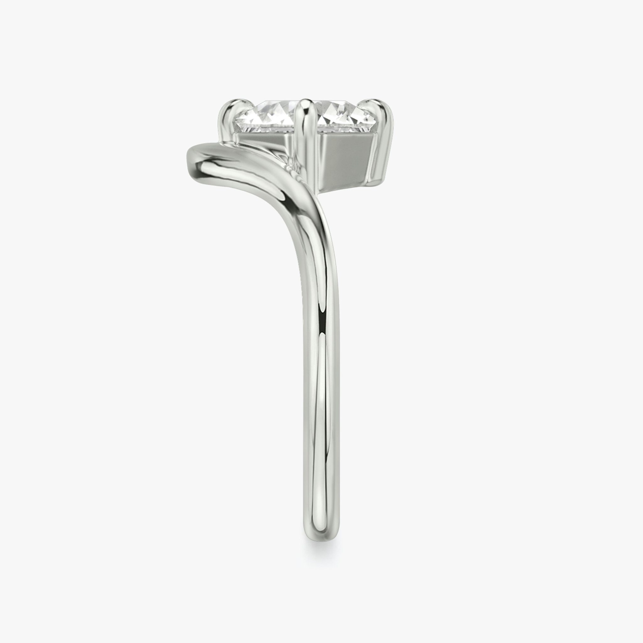 Anillo de compromiso Signature V | Asscher | 18k | Oro blanco | bandAccent: Simple | diamondOrientation: vertical | caratWeight: other