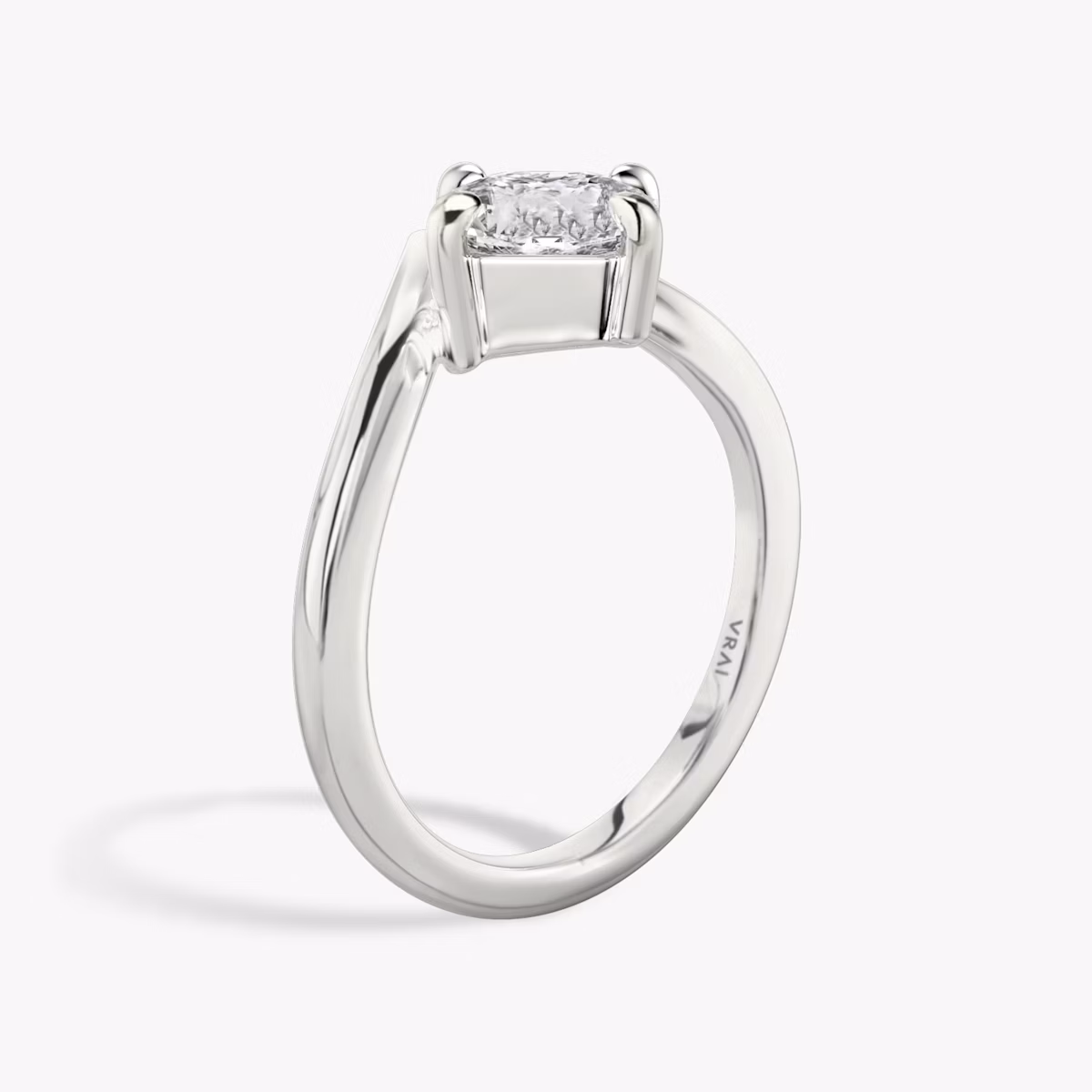 The Signature V | Asscher | Platinum | bandAccent: Plain | diamondOrientation: vertical | caratWeight: other