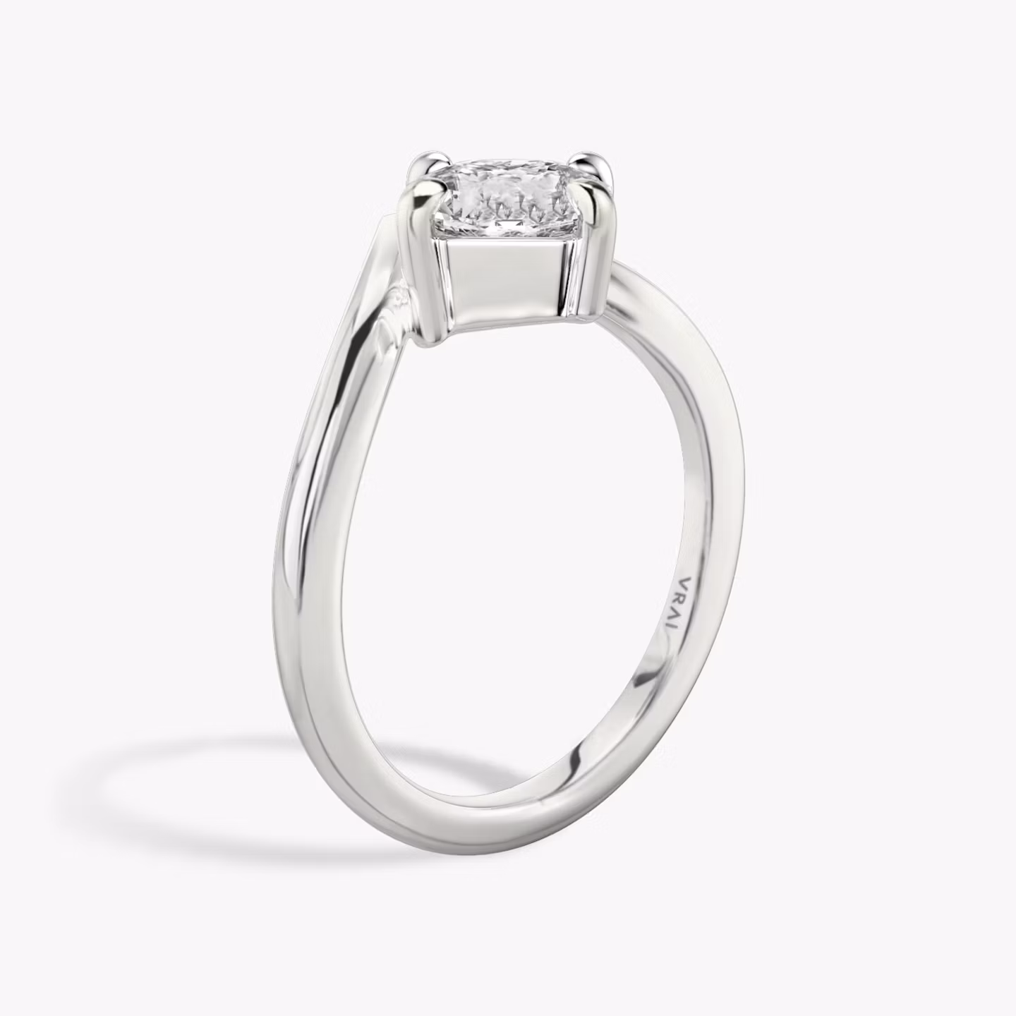 The Signature V | Asscher | Platinum | bandAccent: Plain | diamondOrientation: vertical | caratWeight: other