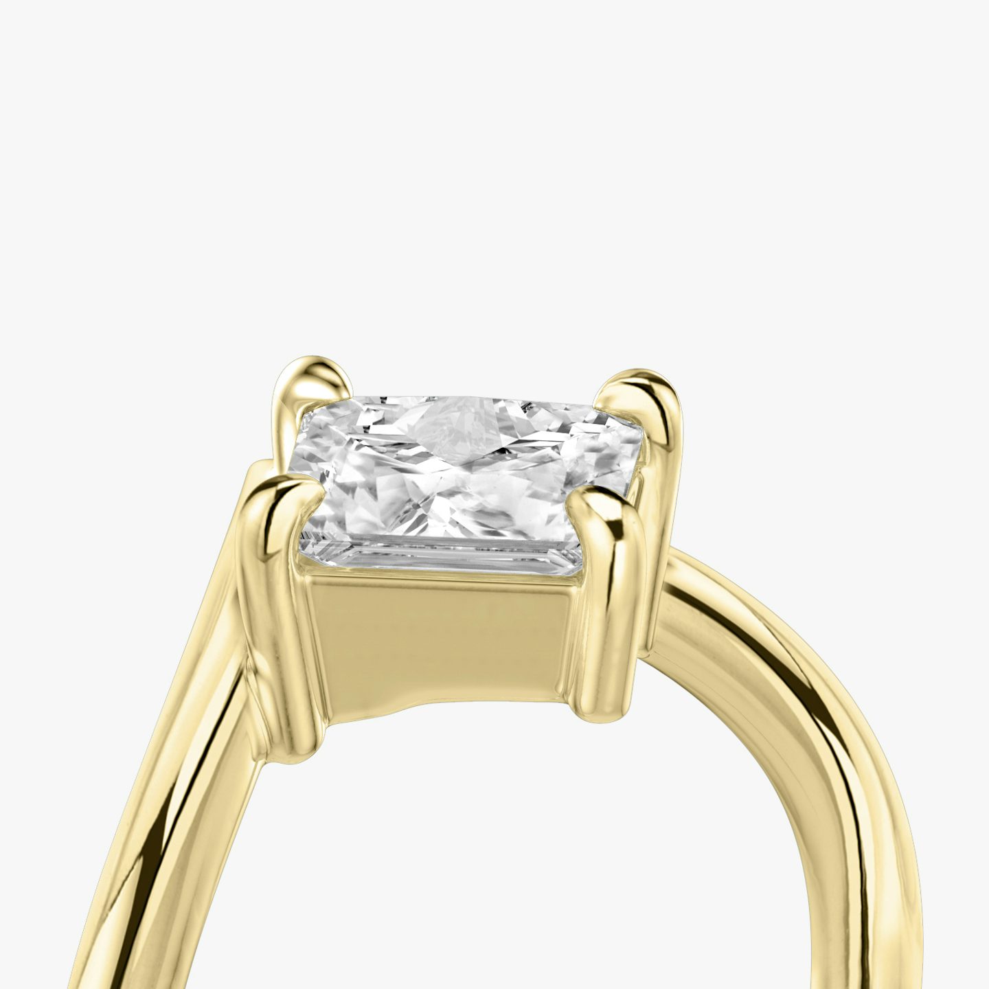 The Signature V | Asscher | 18k | Yellow Gold | bandAccent: Plain | diamondOrientation: vertical | caratWeight: other