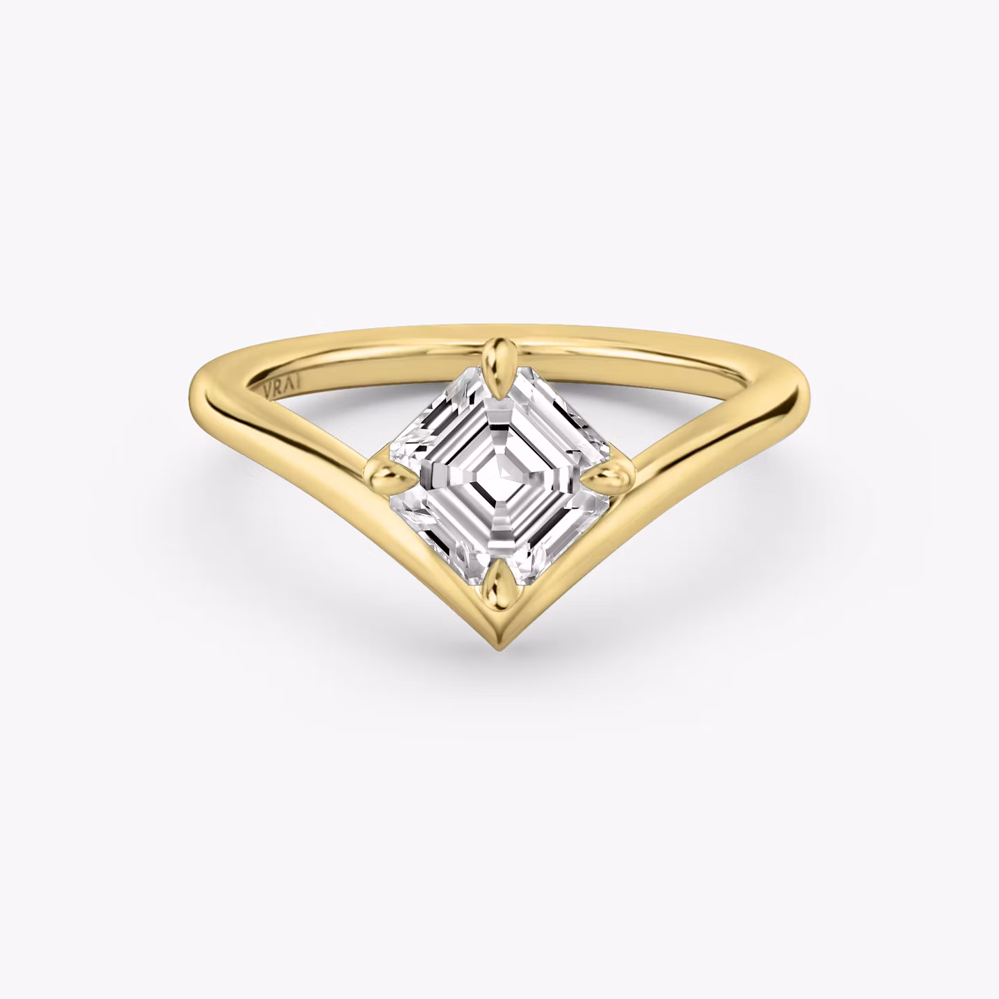 The Signature V Asscher | Yellow Gold