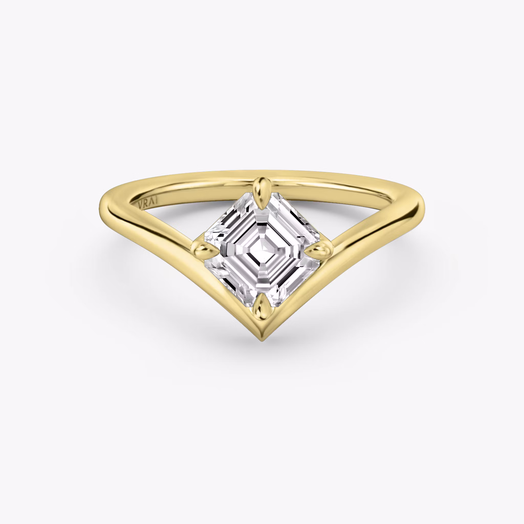 The Signature V Asscher | Yellow Gold