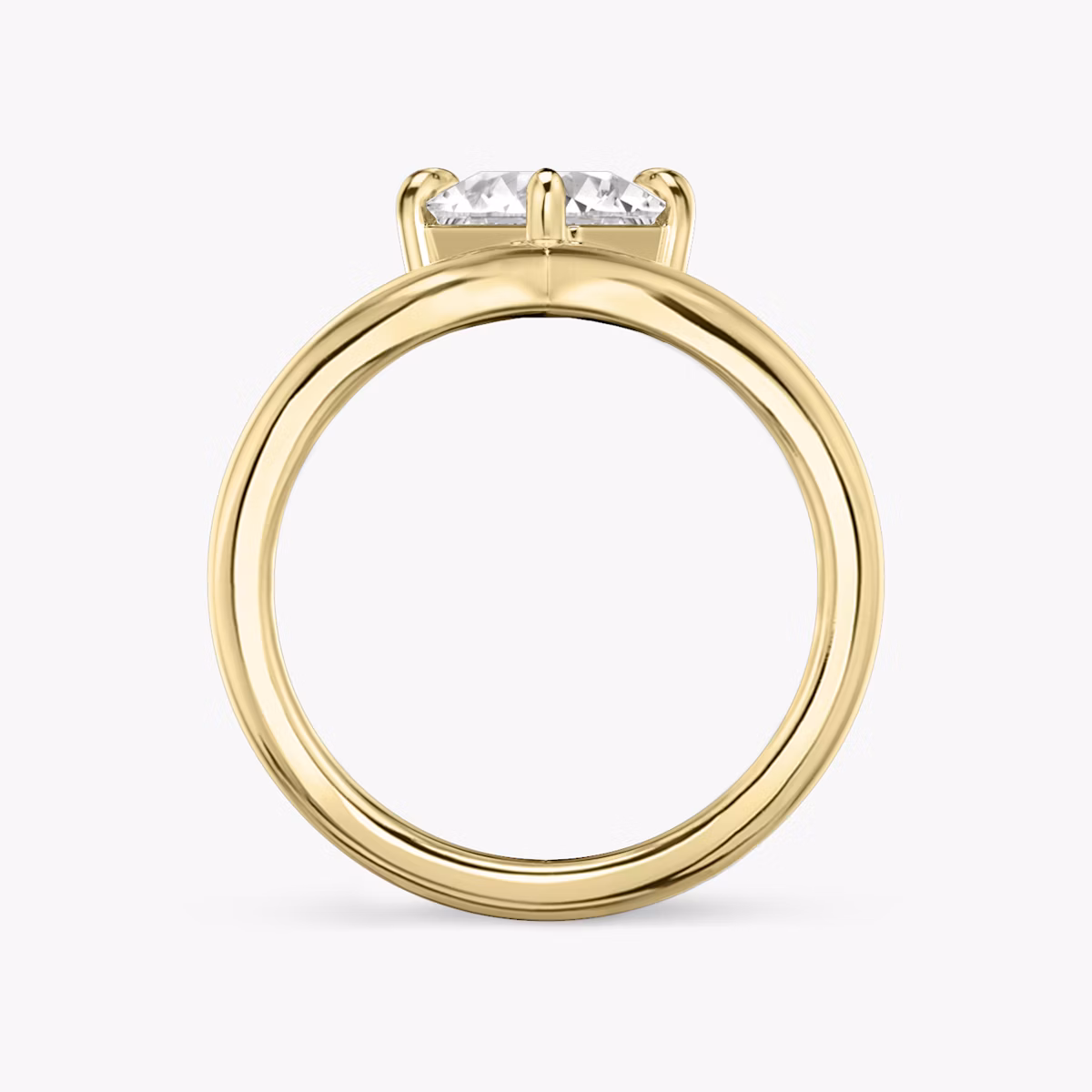 The Signature V | Asscher | 18k | Yellow Gold | bandAccent: Plain | diamondOrientation: vertical | caratWeight: other