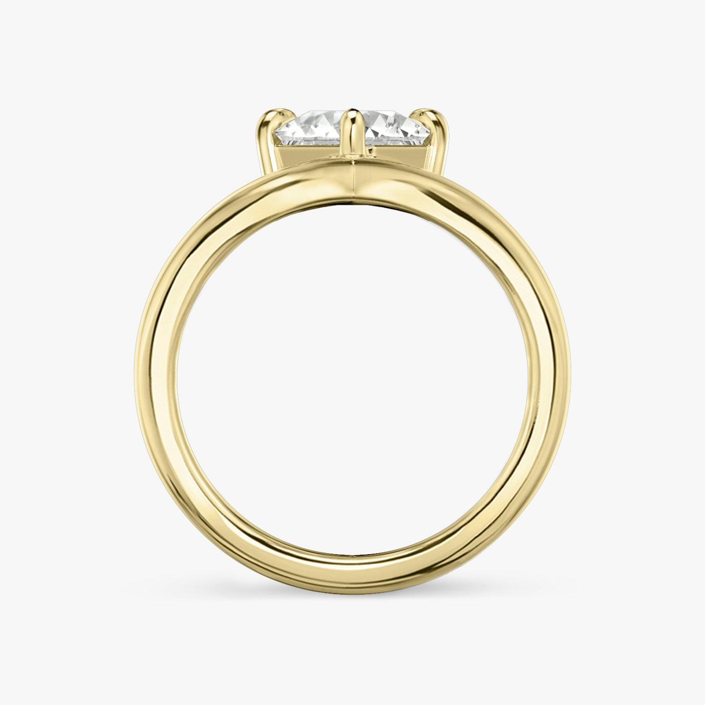 The Signature V | Asscher | 18k | Yellow Gold | bandAccent: Plain | diamondOrientation: vertical | caratWeight: other
