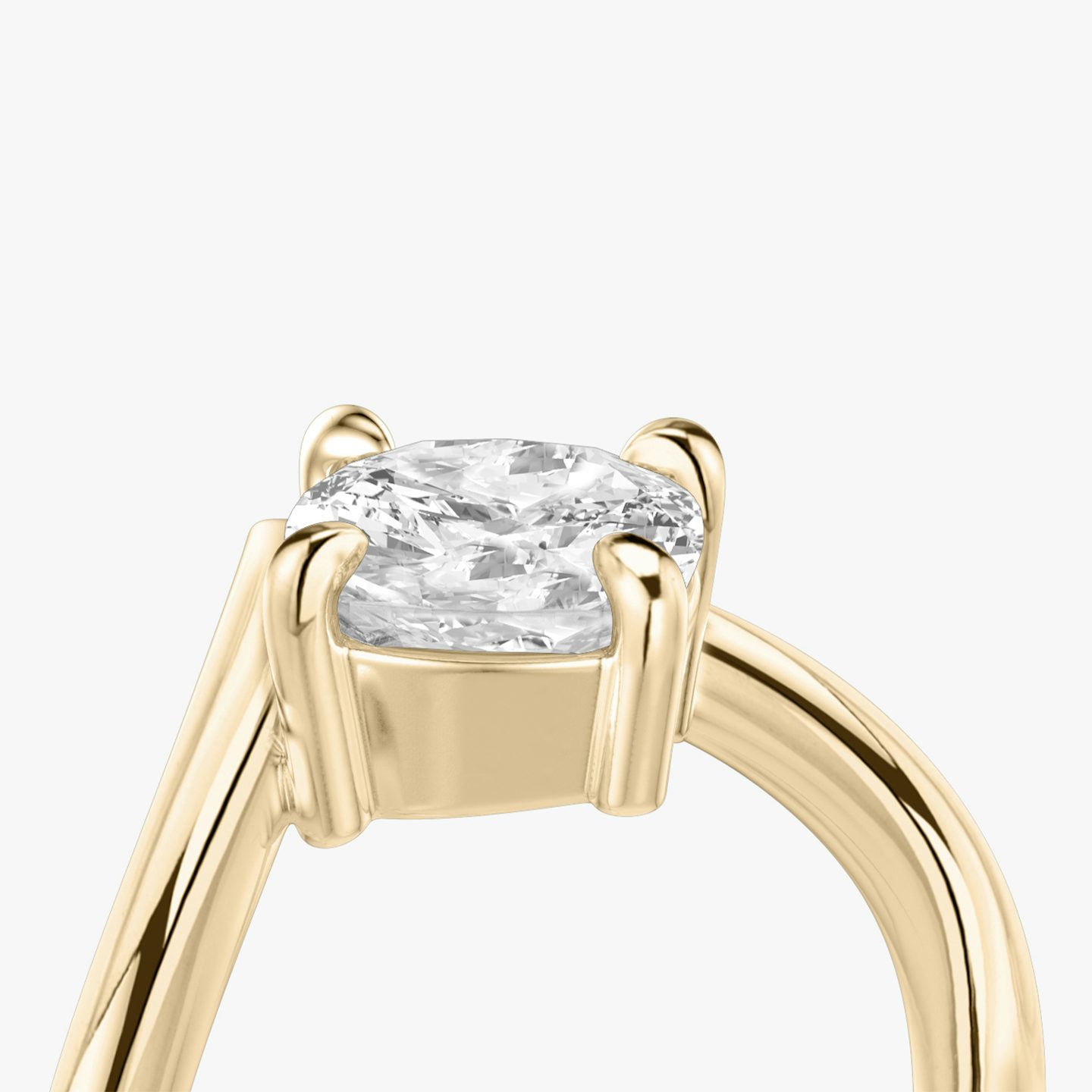 The Signature V | Cushion | 14k | Rose Gold | bandAccent: Plain | diamondOrientation: vertical | caratWeight: other