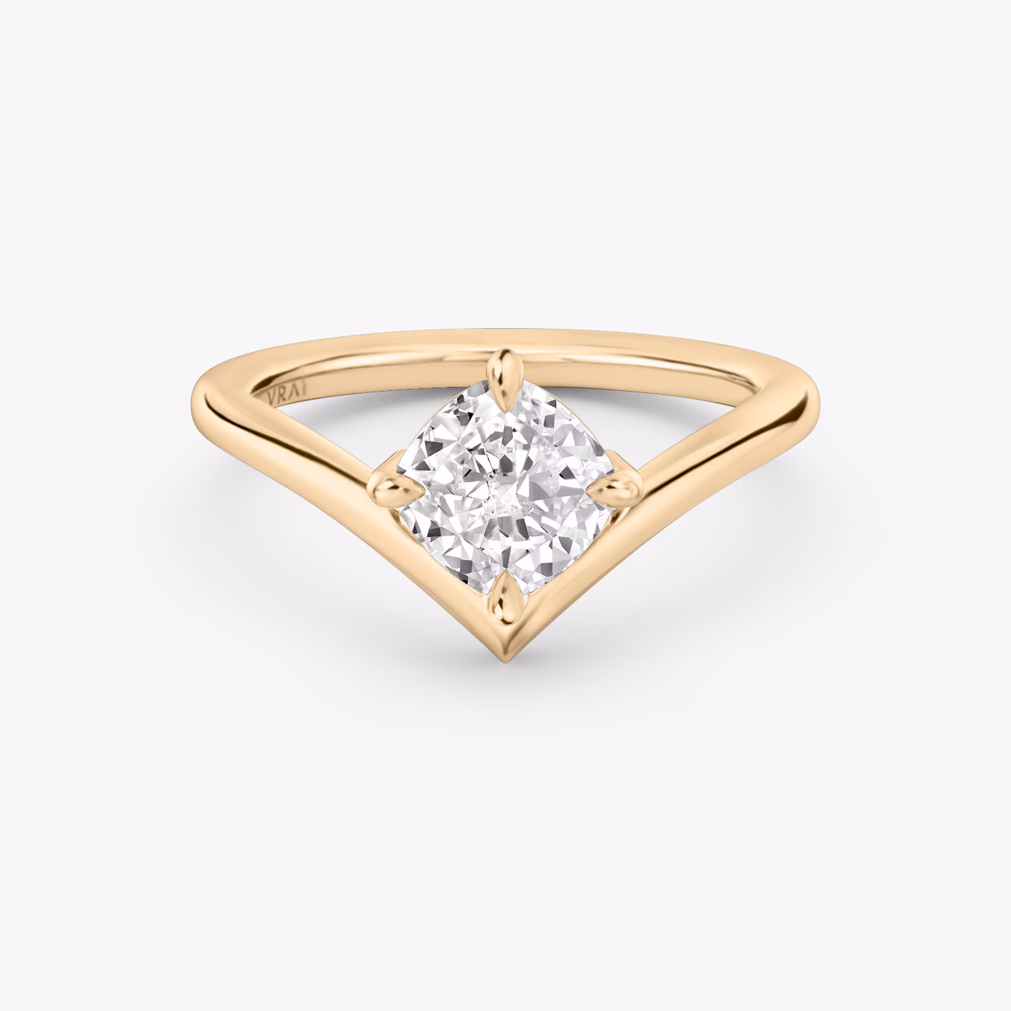 Signature V | Cushion | 14k | Roségold | bandAccent: Ohne Pavé-Besatz | diamondOrientation: vertical | caratWeight: other
