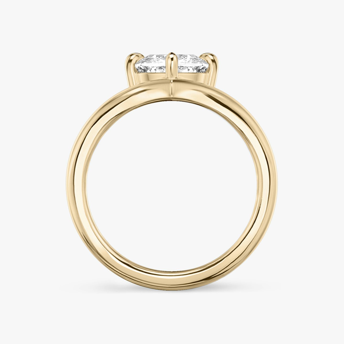 The Signature V | Cushion | 14k | Rose Gold | bandAccent: Plain | diamondOrientation: vertical | caratWeight: other