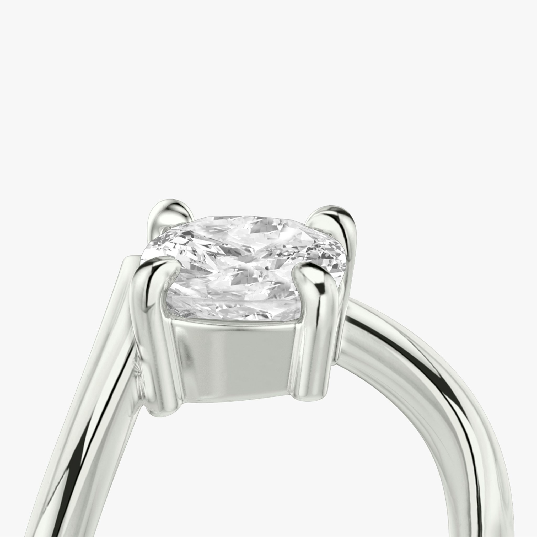 The Signature V | Cushion | 18k | White Gold | bandAccent: Plain | diamondOrientation: vertical | caratWeight: other