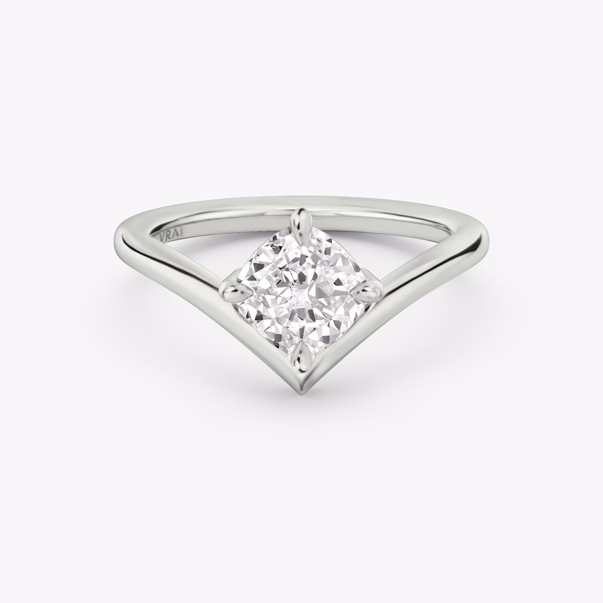 Signature V Cushion diamond ring
