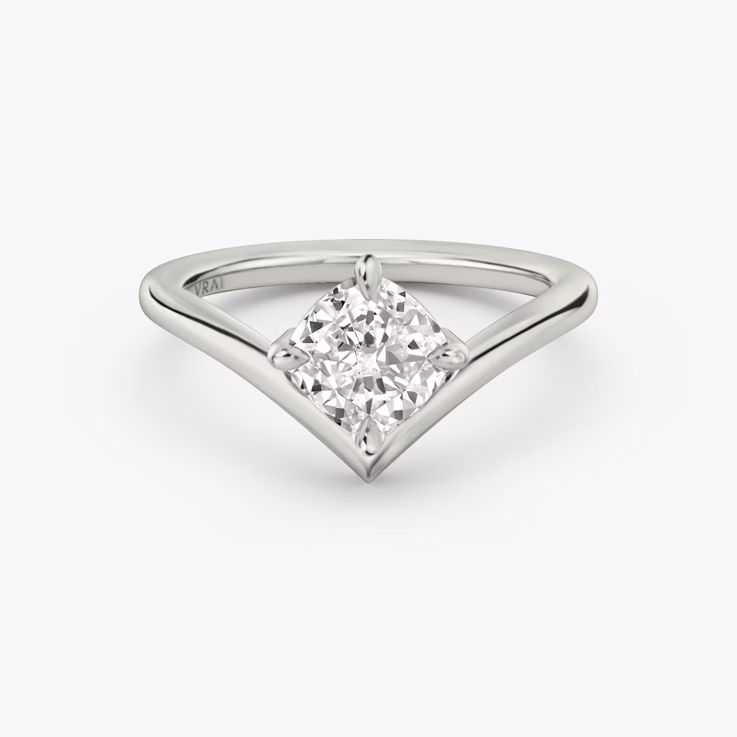 The Signature V Cushion | White Gold