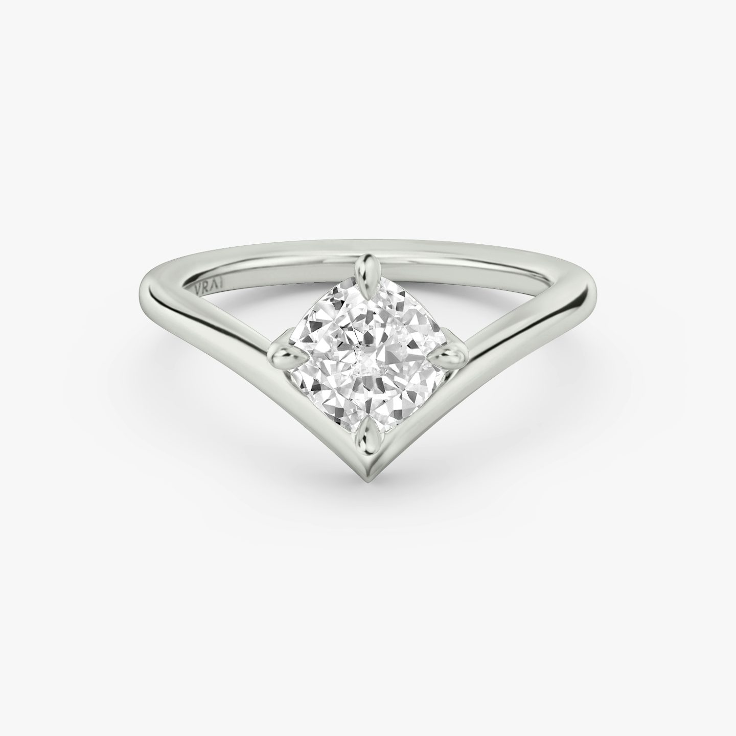 Signature V Cushion diamond ring