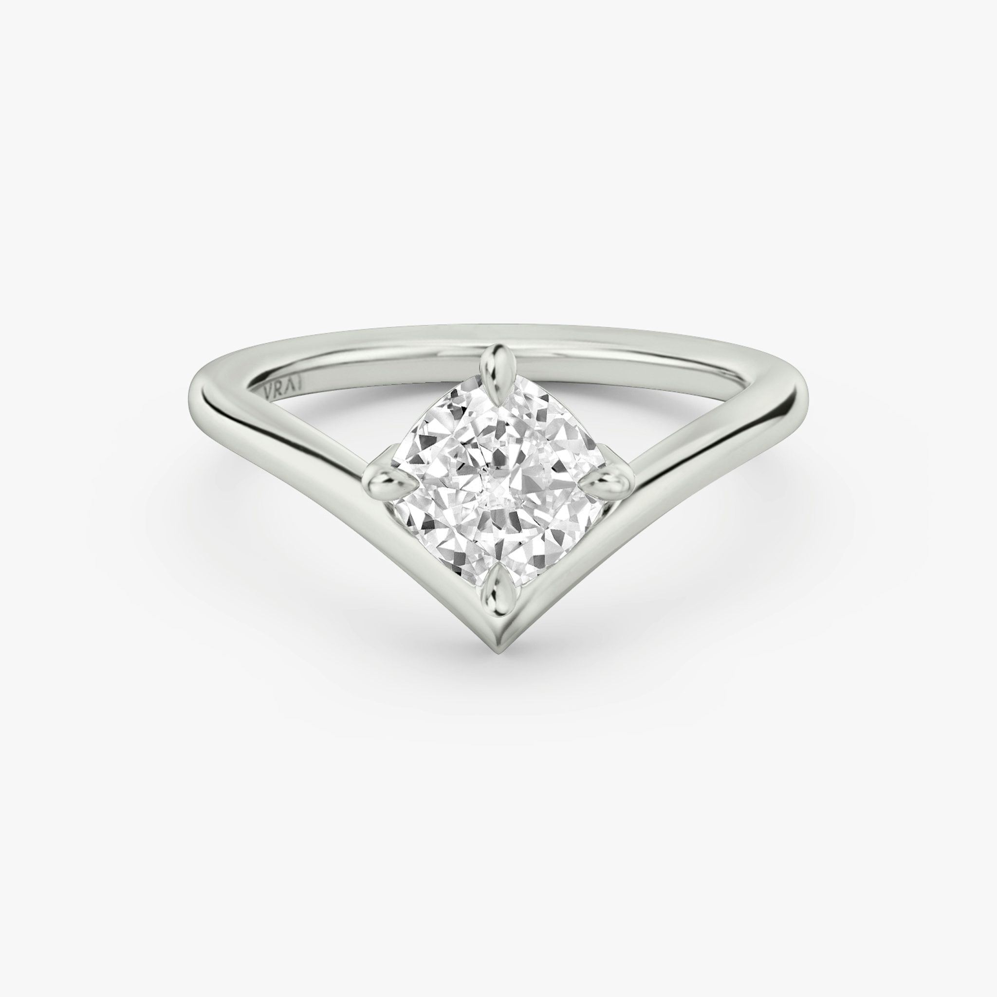 Signature V Cushion diamond ring