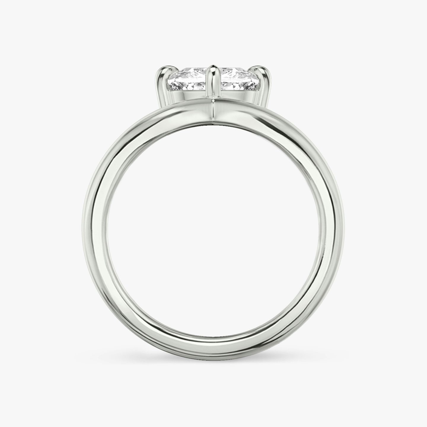 Anillo de compromiso Signature V | Cojín | Platino | bandAccent: Simple | diamondOrientation: vertical | caratWeight: other