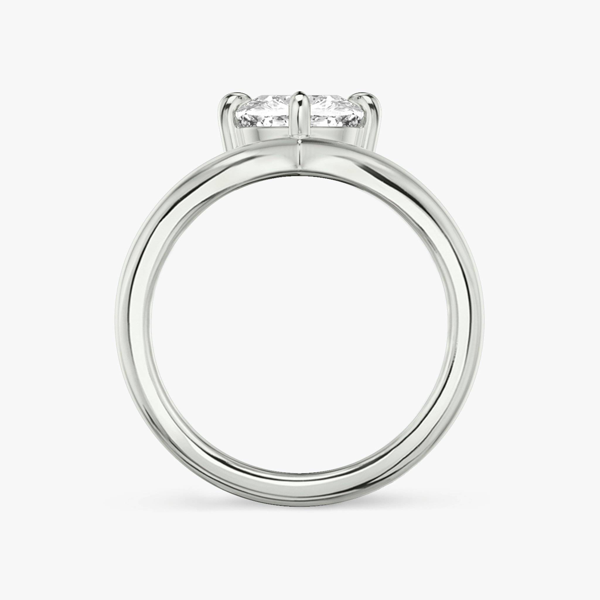 The Signature V | Cushion | 18k | White Gold | bandAccent: Plain | diamondOrientation: vertical | caratWeight: other