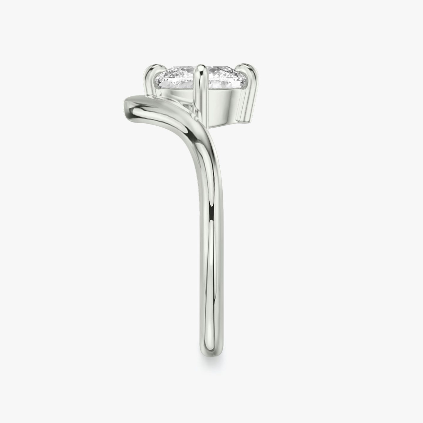 Anillo de compromiso Signature V | Cojín | Platino | bandAccent: Simple | diamondOrientation: vertical | caratWeight: other