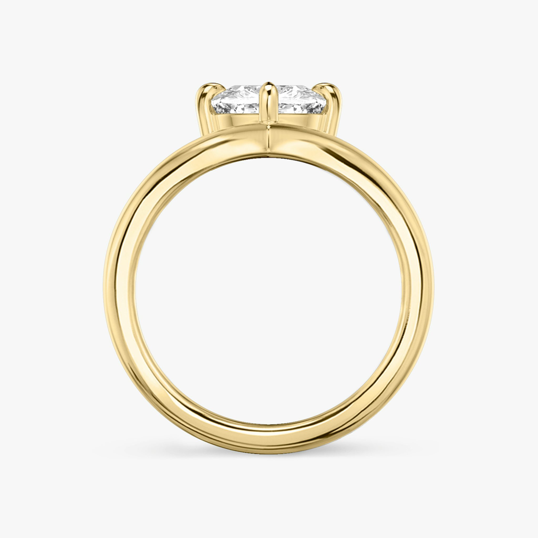 The Signature V | Cushion | 18k | Yellow Gold | bandAccent: Plain | diamondOrientation: vertical | caratWeight: other