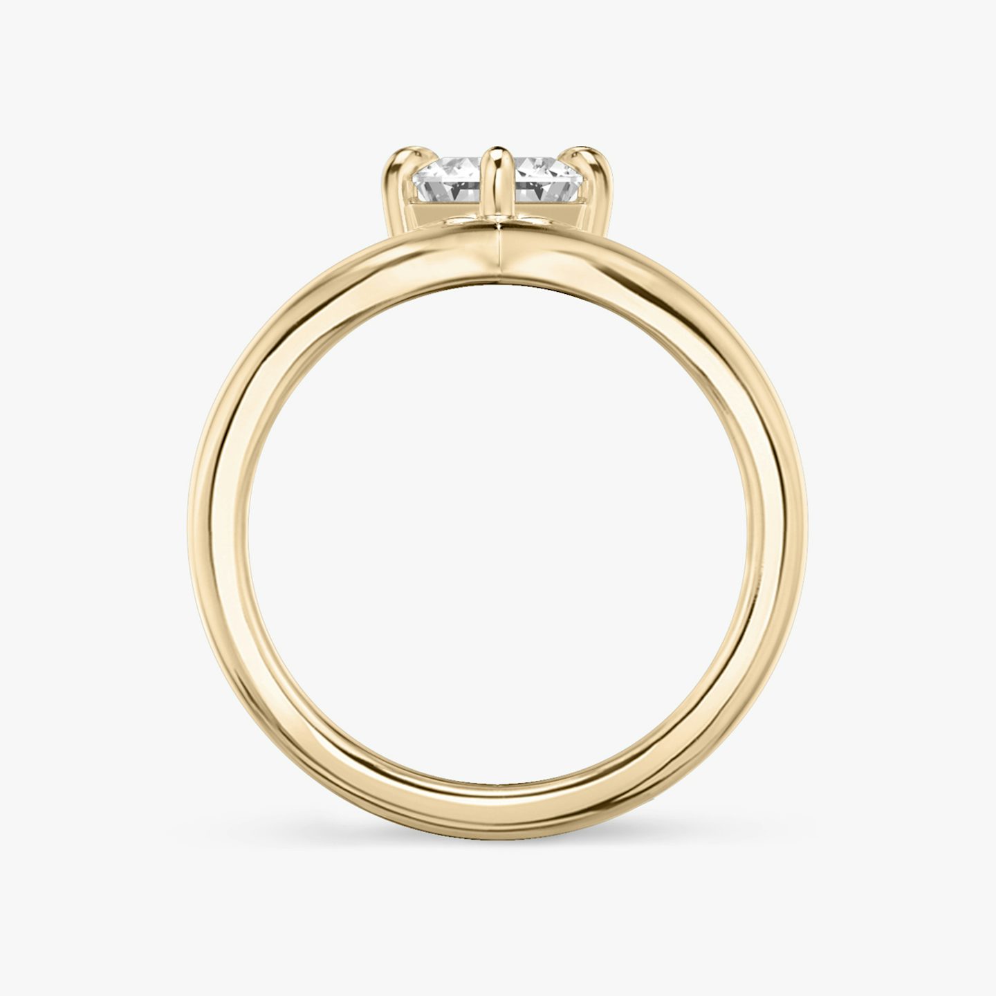 The Signature V | Emerald | 14k | Rose Gold | bandAccent: Plain | diamondOrientation: vertical | caratWeight: other
