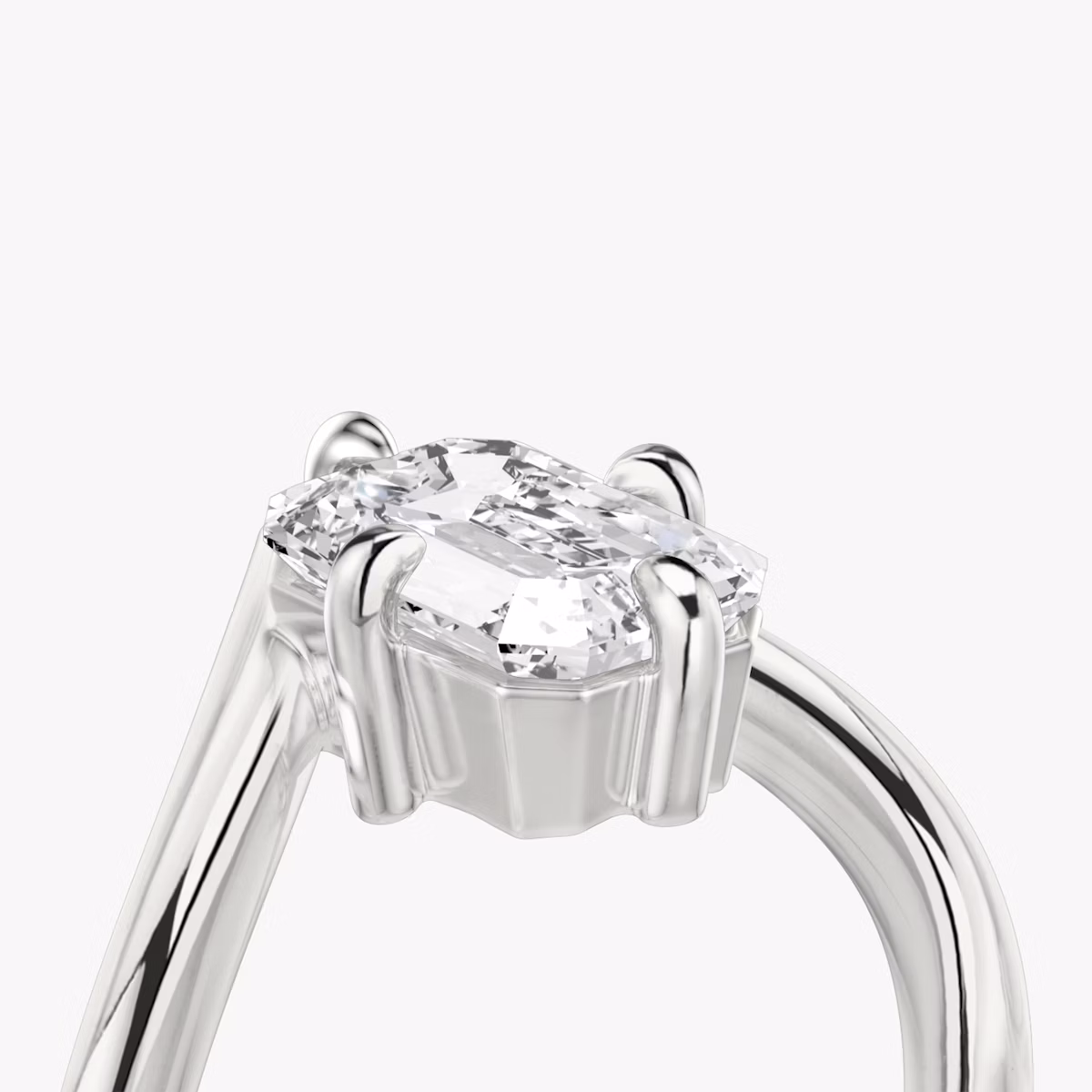 The Signature V | Emerald | Platinum | bandAccent: Plain | diamondOrientation: vertical | caratWeight: other