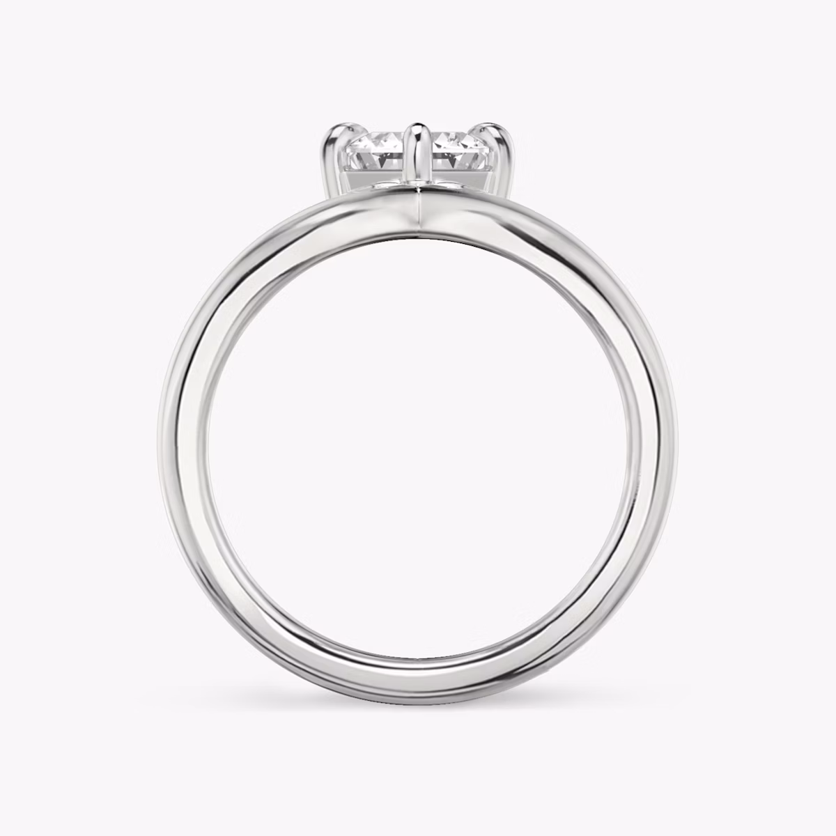 The Signature V | Emerald | Platinum | bandAccent: Plain | diamondOrientation: vertical | caratWeight: other