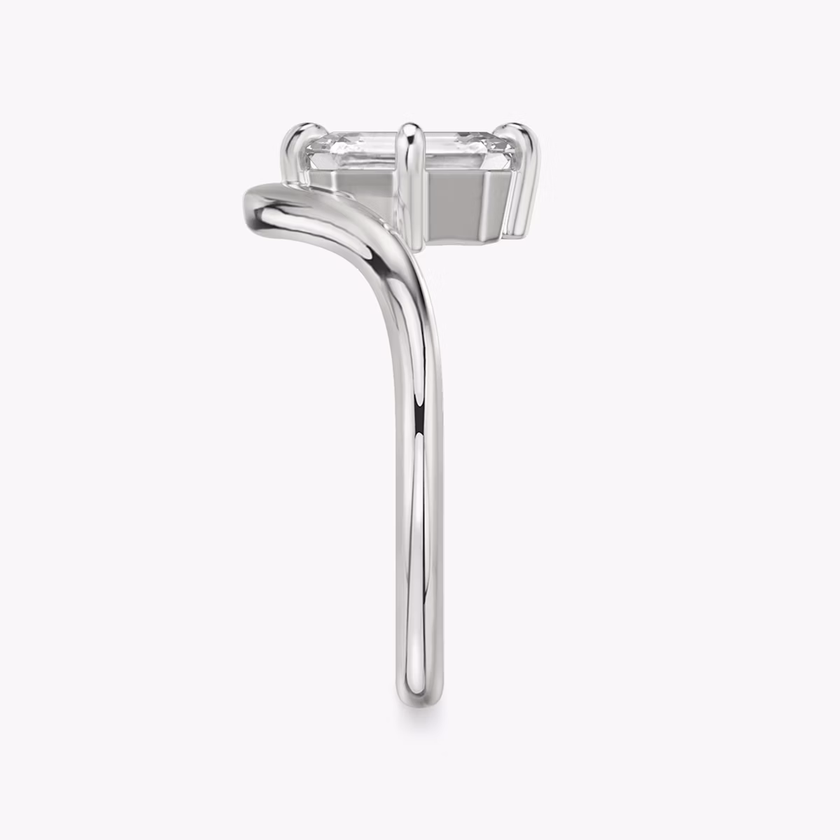The Signature V | Emerald | Platinum | bandAccent: Plain | diamondOrientation: vertical | caratWeight: other