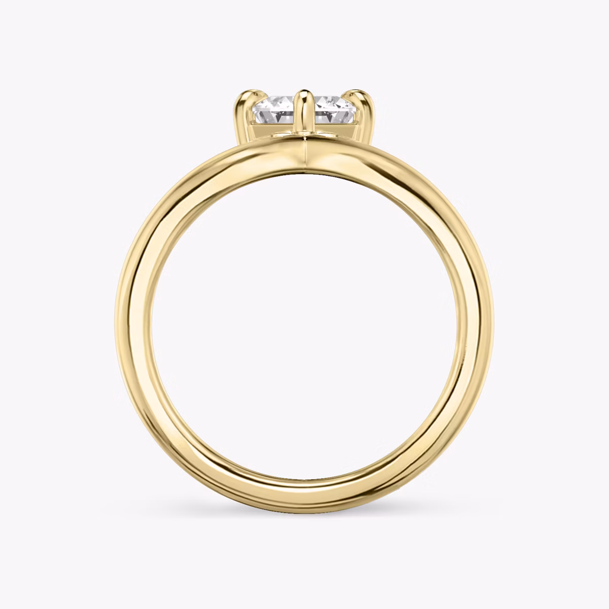 The Signature V | Emerald | 18k | Yellow Gold | bandAccent: Plain | diamondOrientation: vertical | caratWeight: other