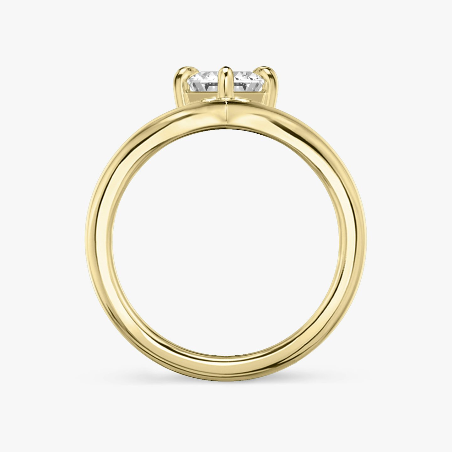 The Signature V | Emerald | 18k | Yellow Gold | bandAccent: Plain | diamondOrientation: vertical | caratWeight: other