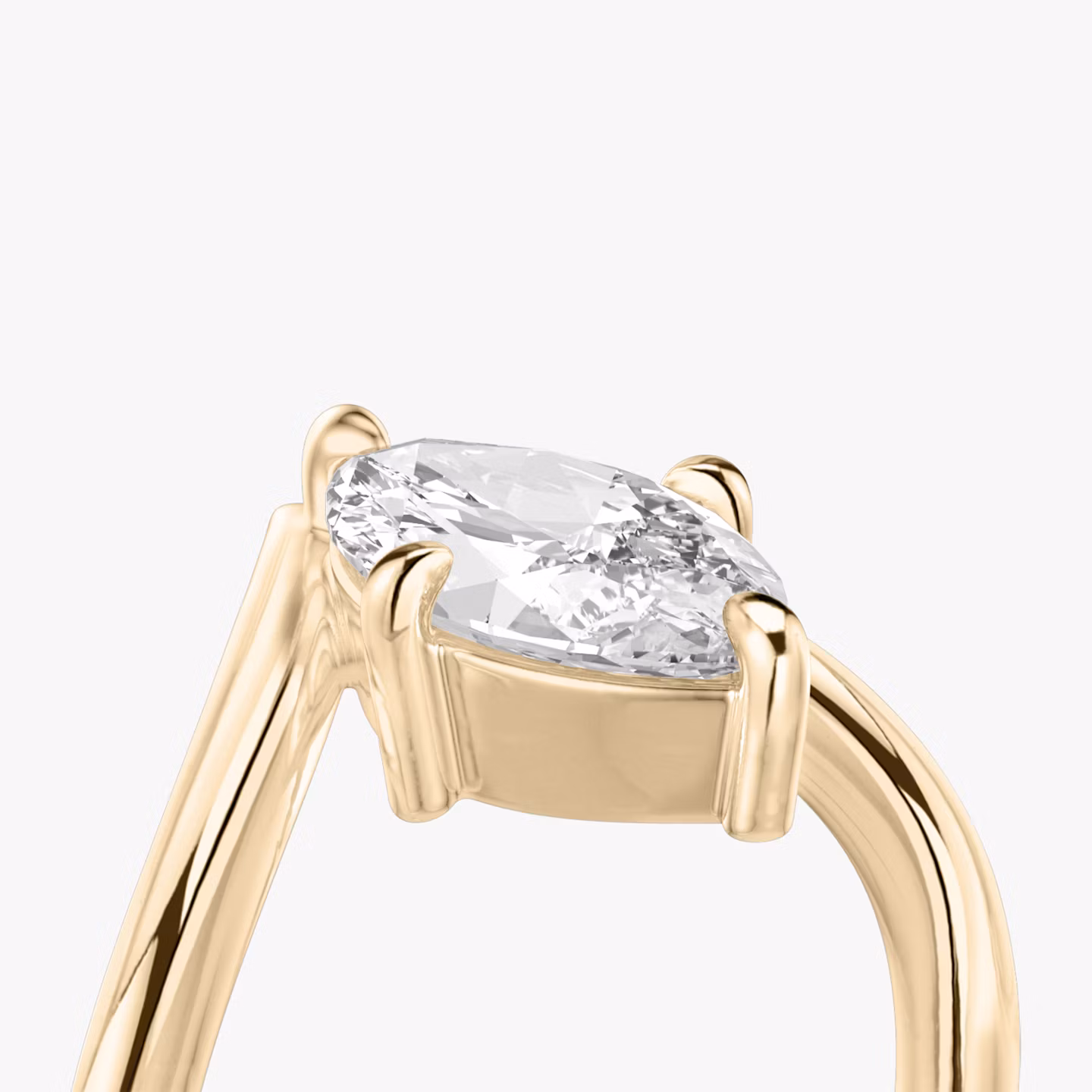 The Signature V | Marquise | 14k | Rose Gold | bandAccent: Plain | diamondOrientation: vertical | caratWeight: other