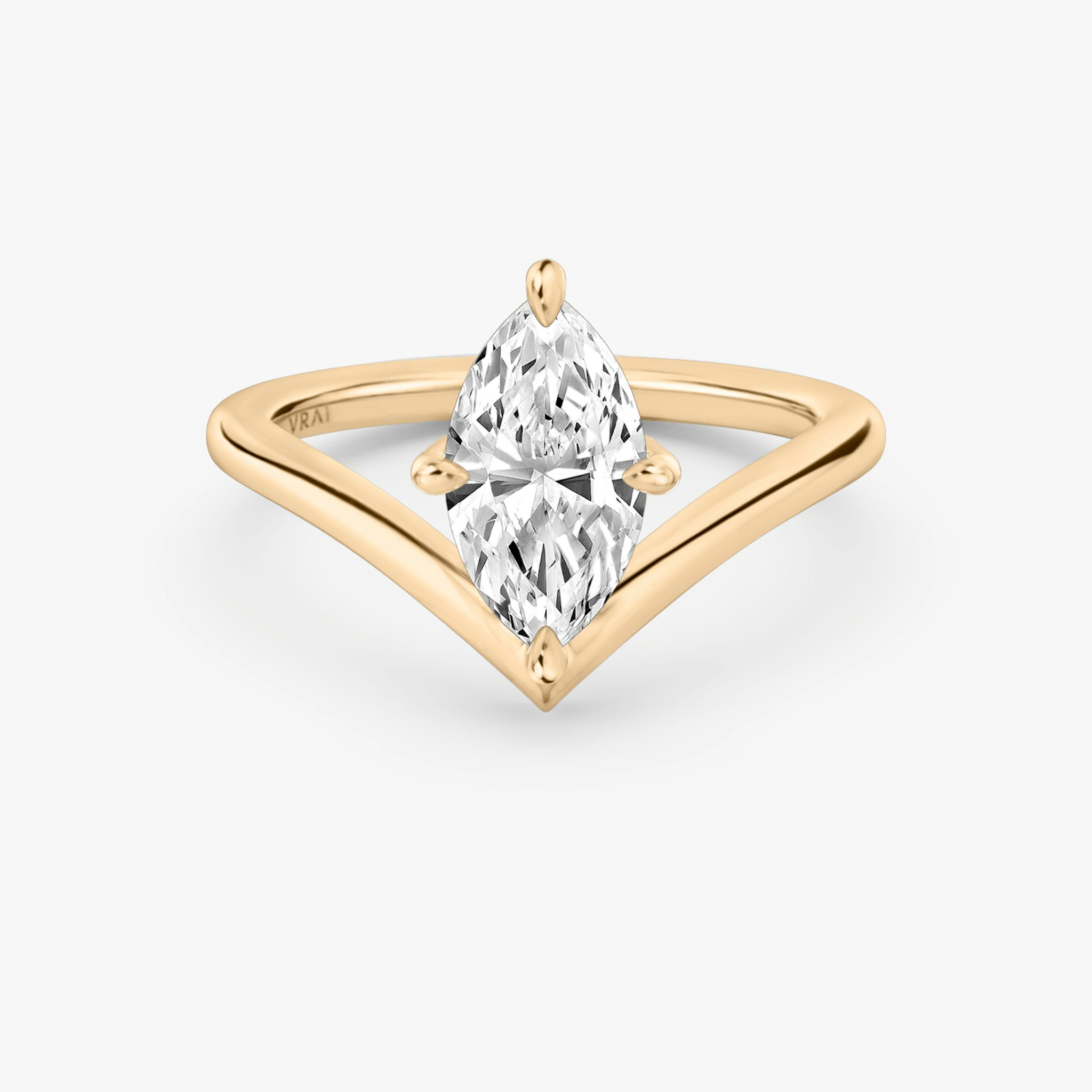 The Signature V | Marquise | 14k | Rose Gold | bandAccent: Plain | diamondOrientation: vertical | caratWeight: other