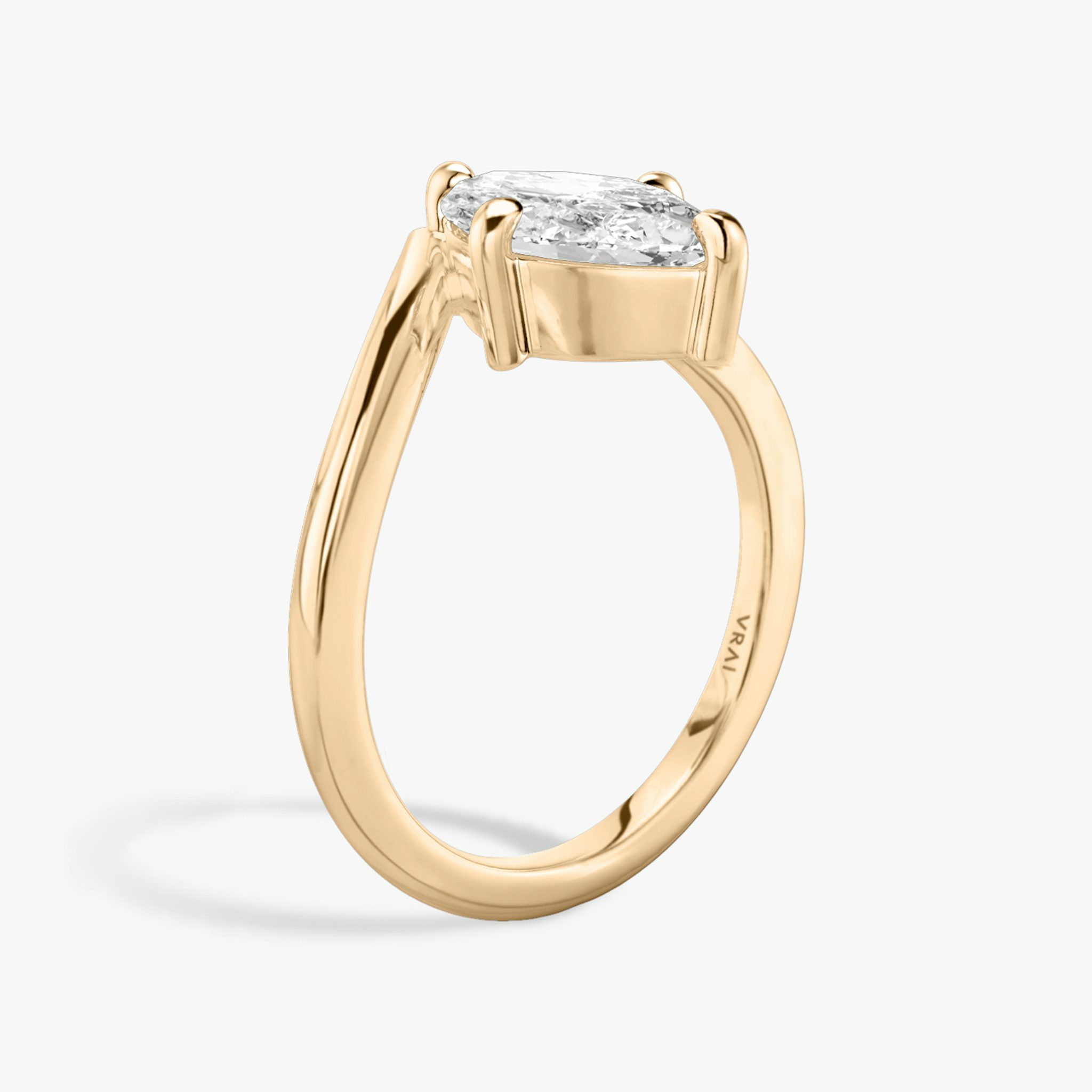 The Signature V | Marquise | 14k | Rose Gold | bandAccent: Plain | diamondOrientation: vertical | caratWeight: other