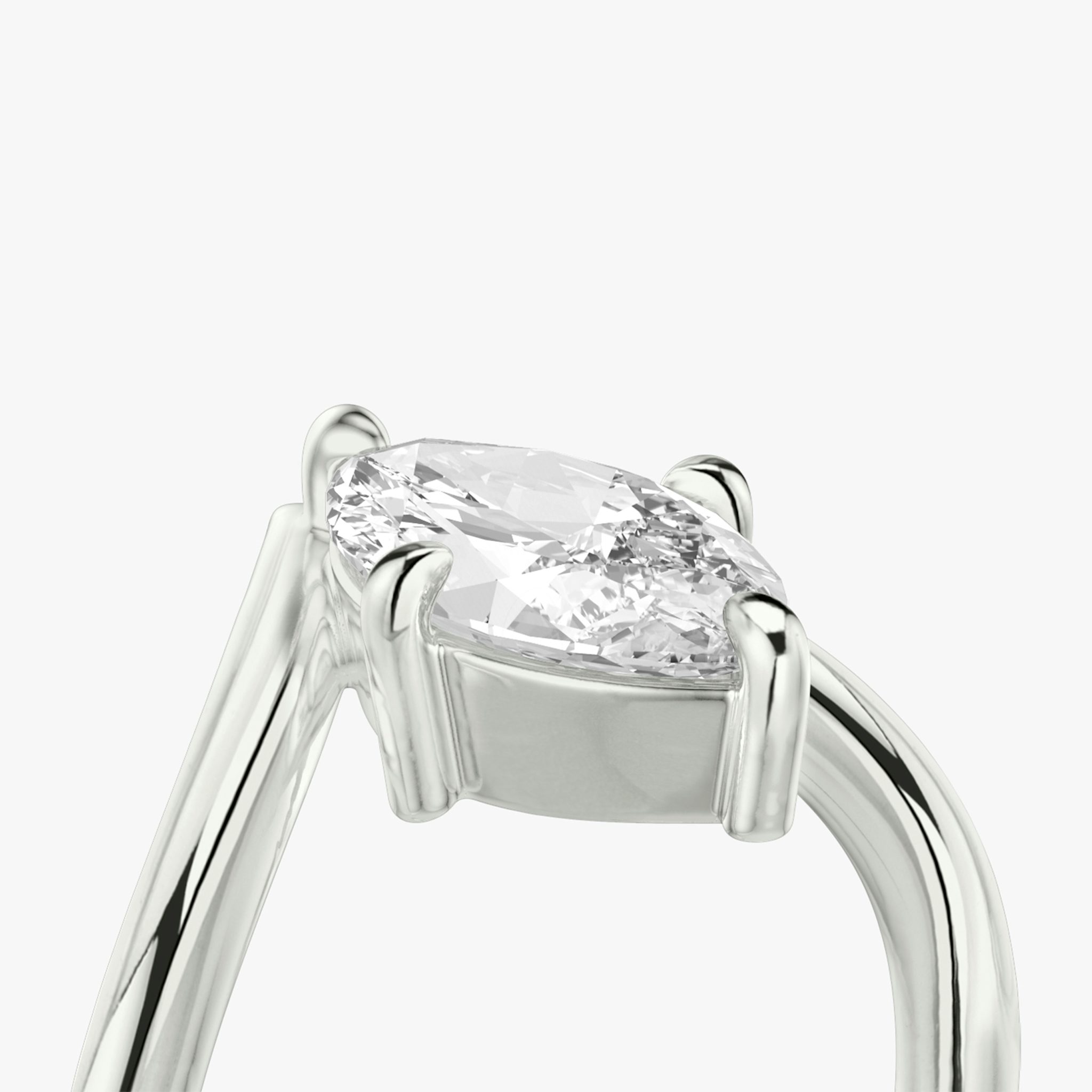 The Signature V | Marquise | 18k | White Gold | bandAccent: Plain | diamondOrientation: vertical | caratWeight: other
