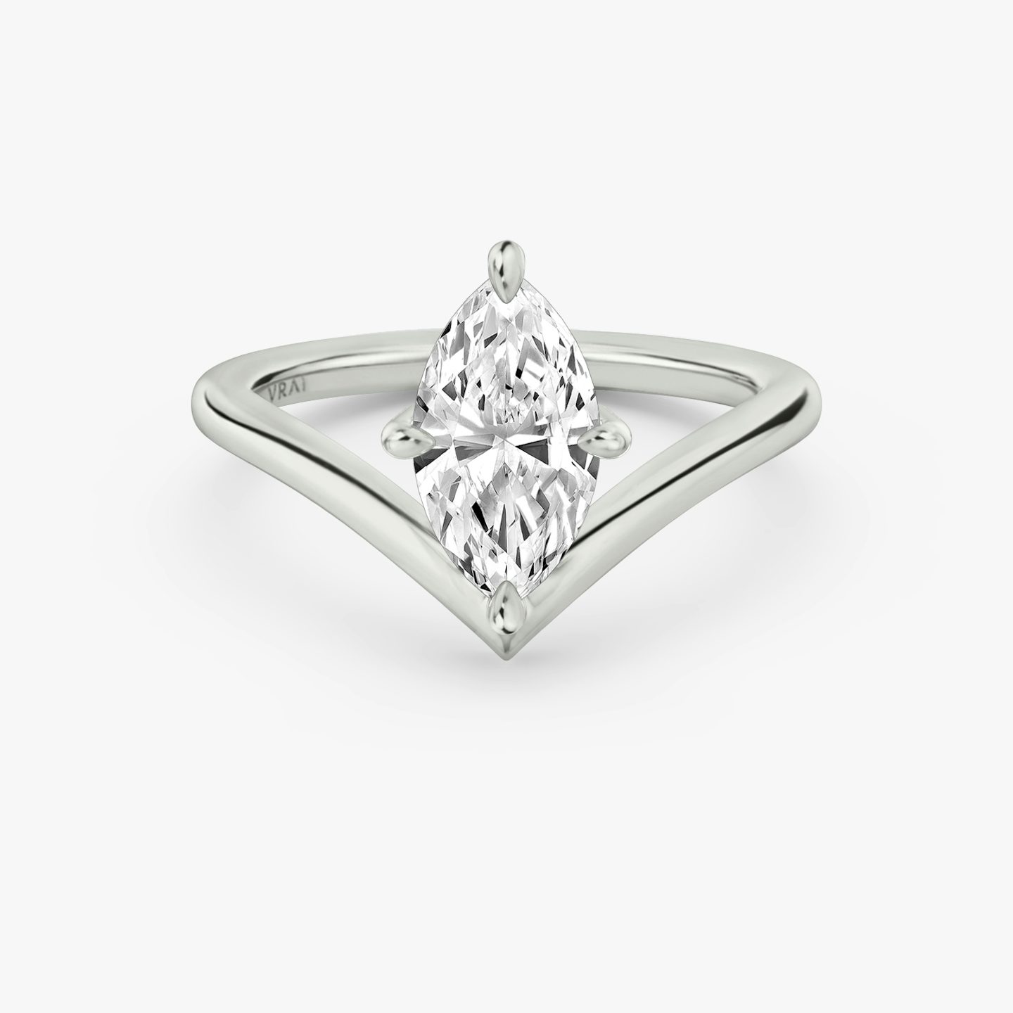 The Signature V | Marquise | Platinum | bandAccent: Plain | diamondOrientation: vertical | caratWeight: other