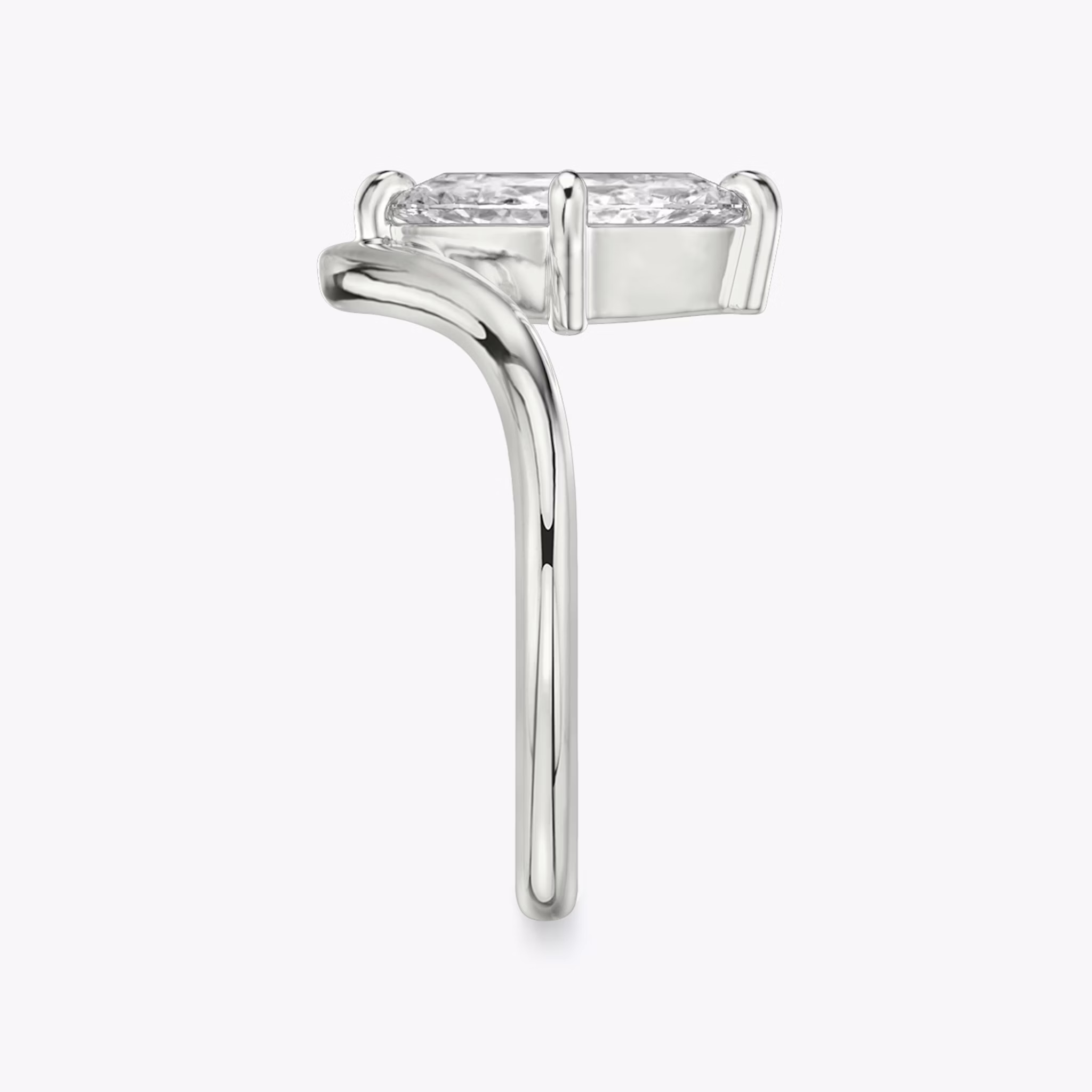 The Signature V | Marquise | 18k | White Gold | bandAccent: Plain | diamondOrientation: vertical | caratWeight: other