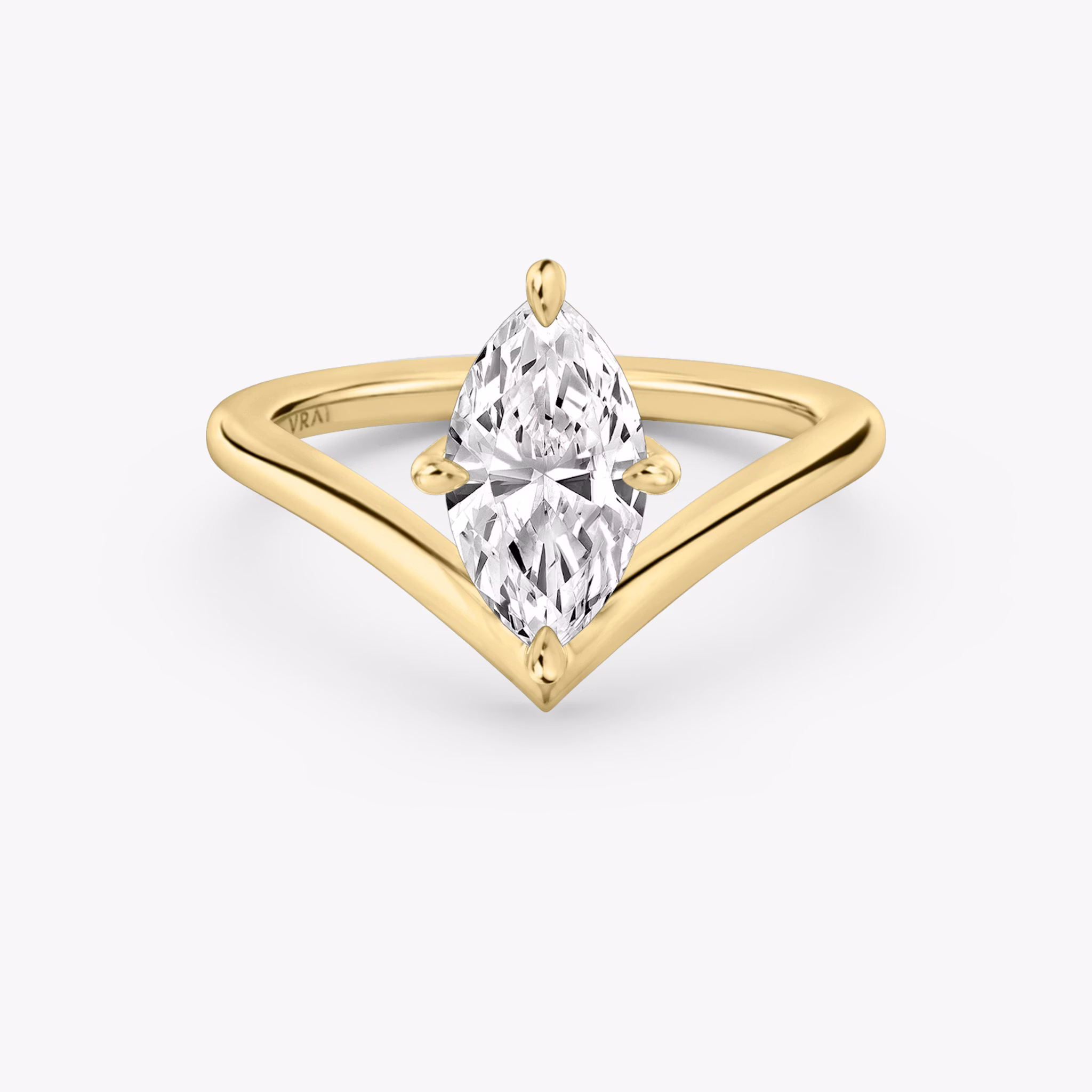 The Signature V | Marquise | 18k | Yellow Gold | bandAccent: Plain | diamondOrientation: vertical | caratWeight: other