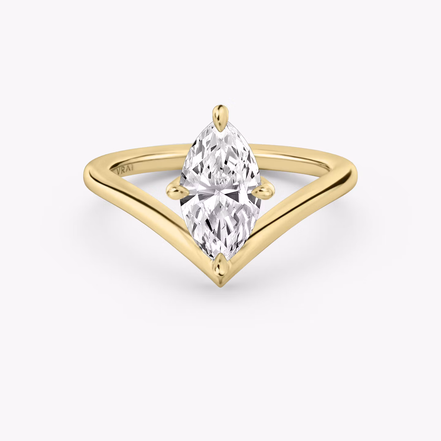 The Signature V | Marquise | 18k | Yellow Gold | bandAccent: Plain | diamondOrientation: vertical | caratWeight: other