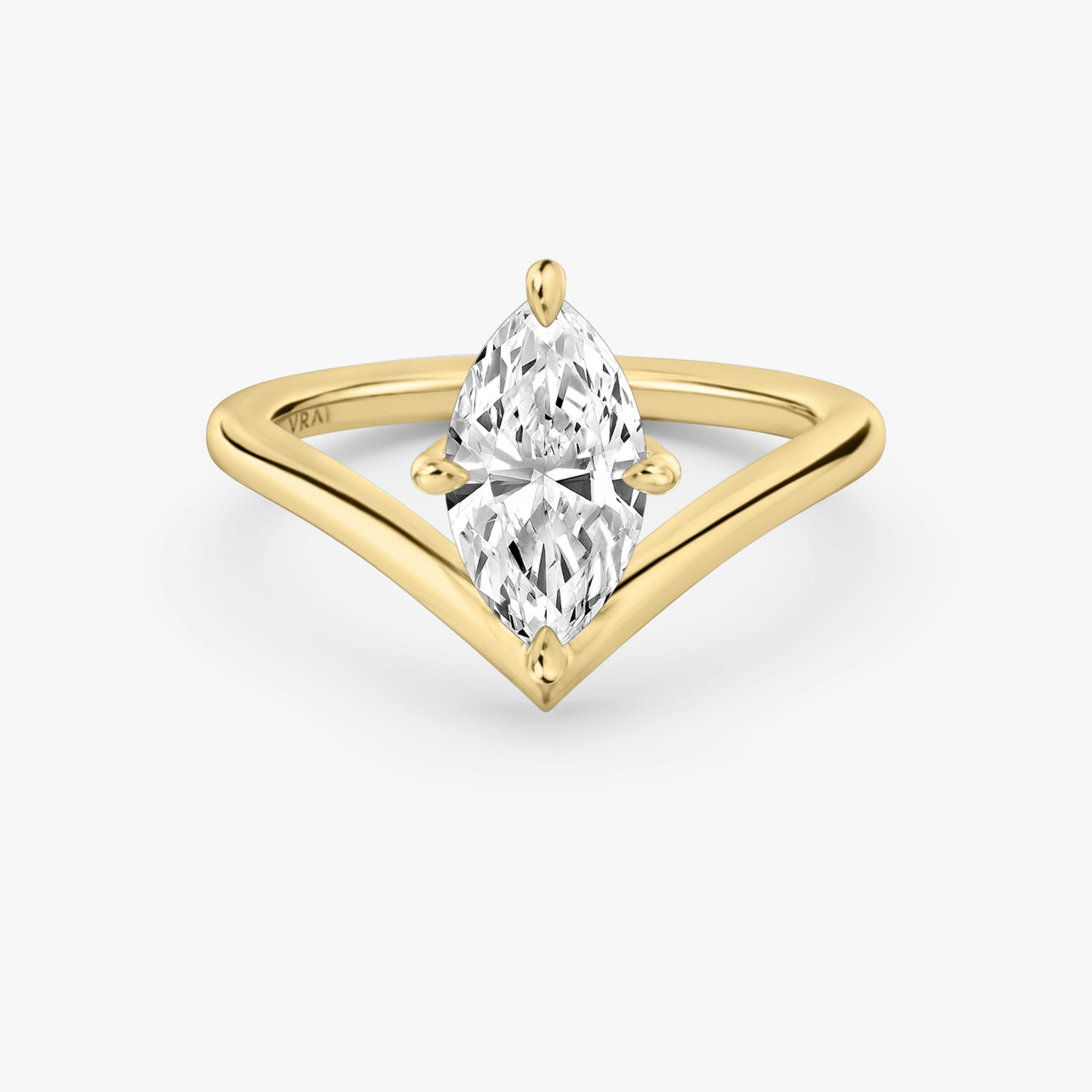 The Signature V | Marquise | 18k | Yellow Gold | bandAccent: Plain | diamondOrientation: vertical | caratWeight: other