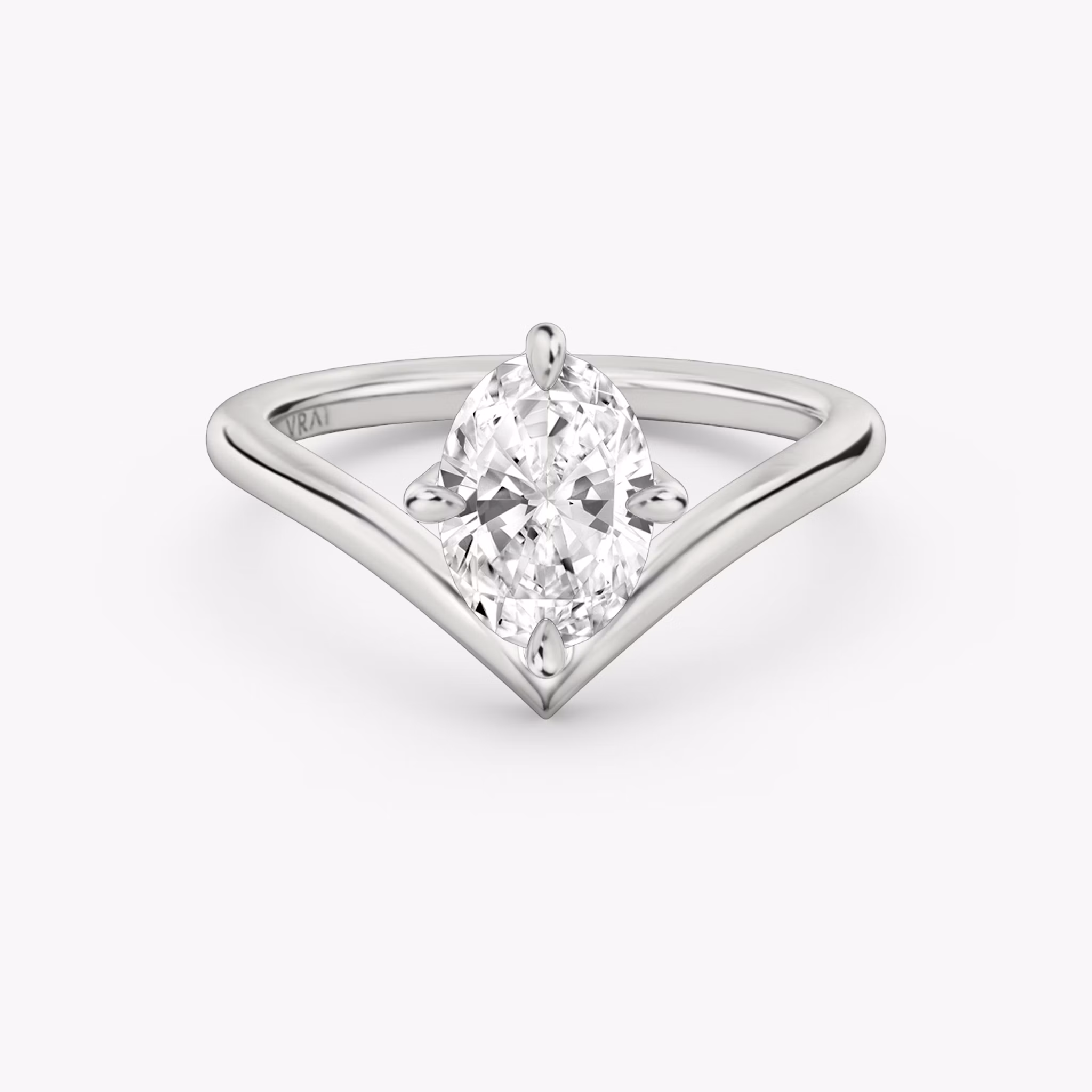 signature v ring oval plain platinum
