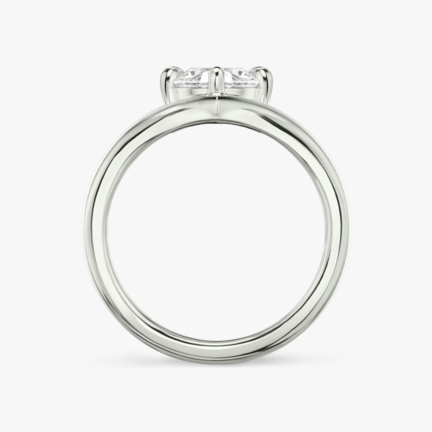 The Signature V | Oval | Platinum | bandAccent: Plain | diamondOrientation: vertical | caratWeight: other