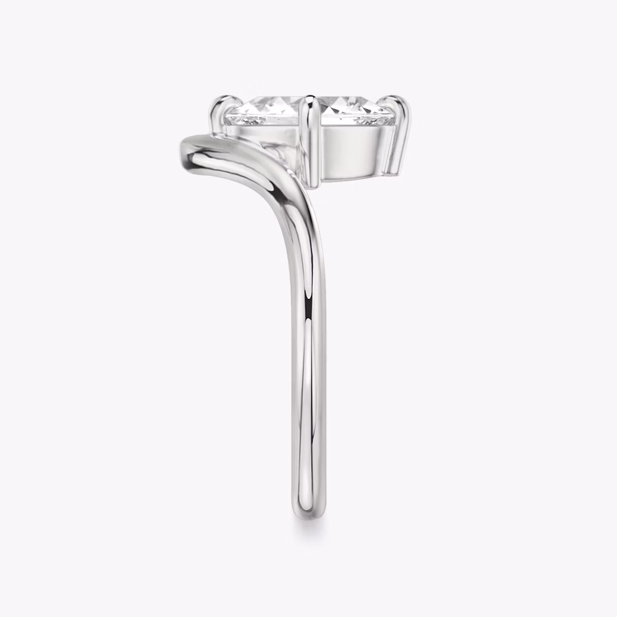 The Signature V | Oval | Platinum | bandAccent: Plain | diamondOrientation: vertical | caratWeight: other