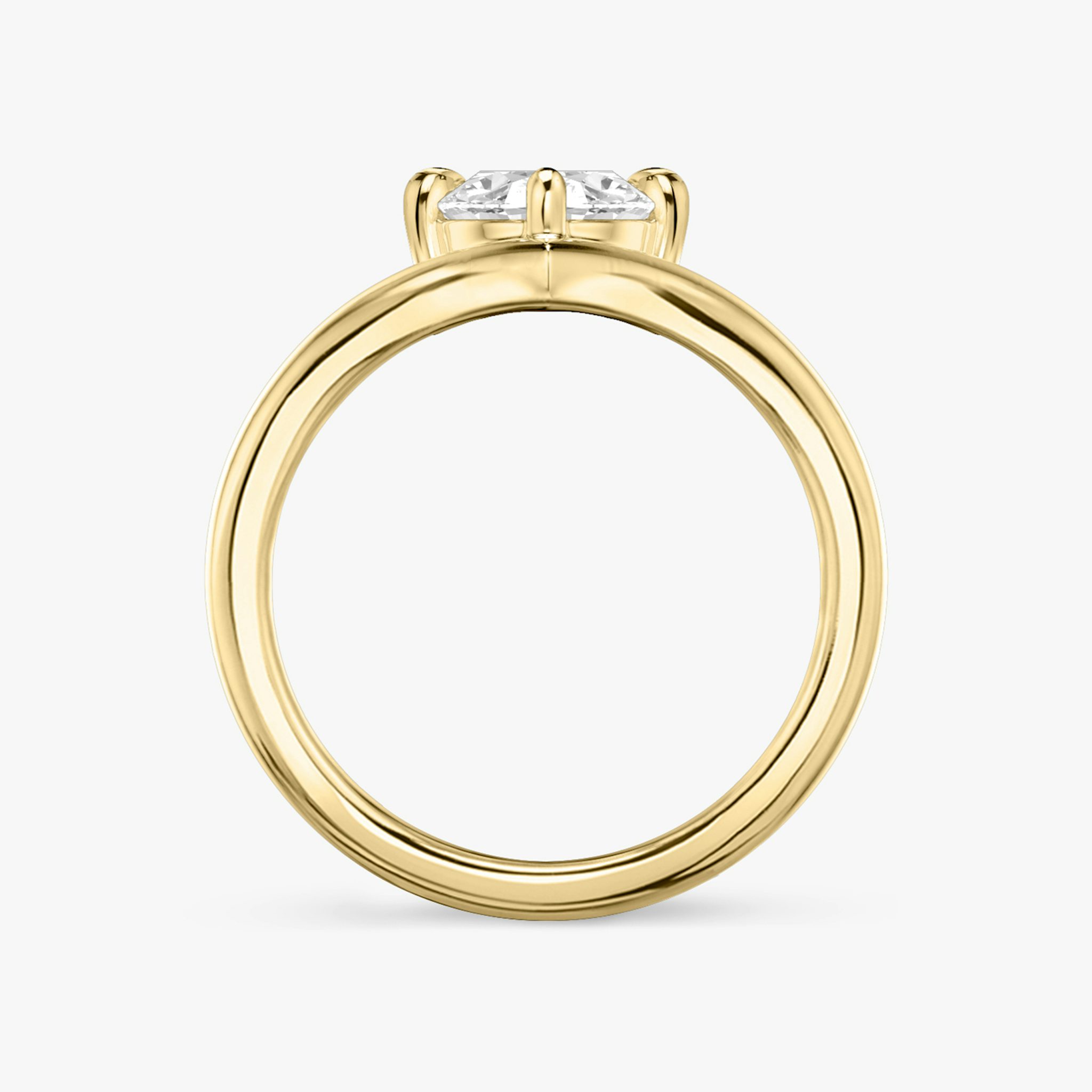 The Signature V | Oval | 18k | Yellow Gold | bandAccent: Plain | diamondOrientation: vertical | caratWeight: other
