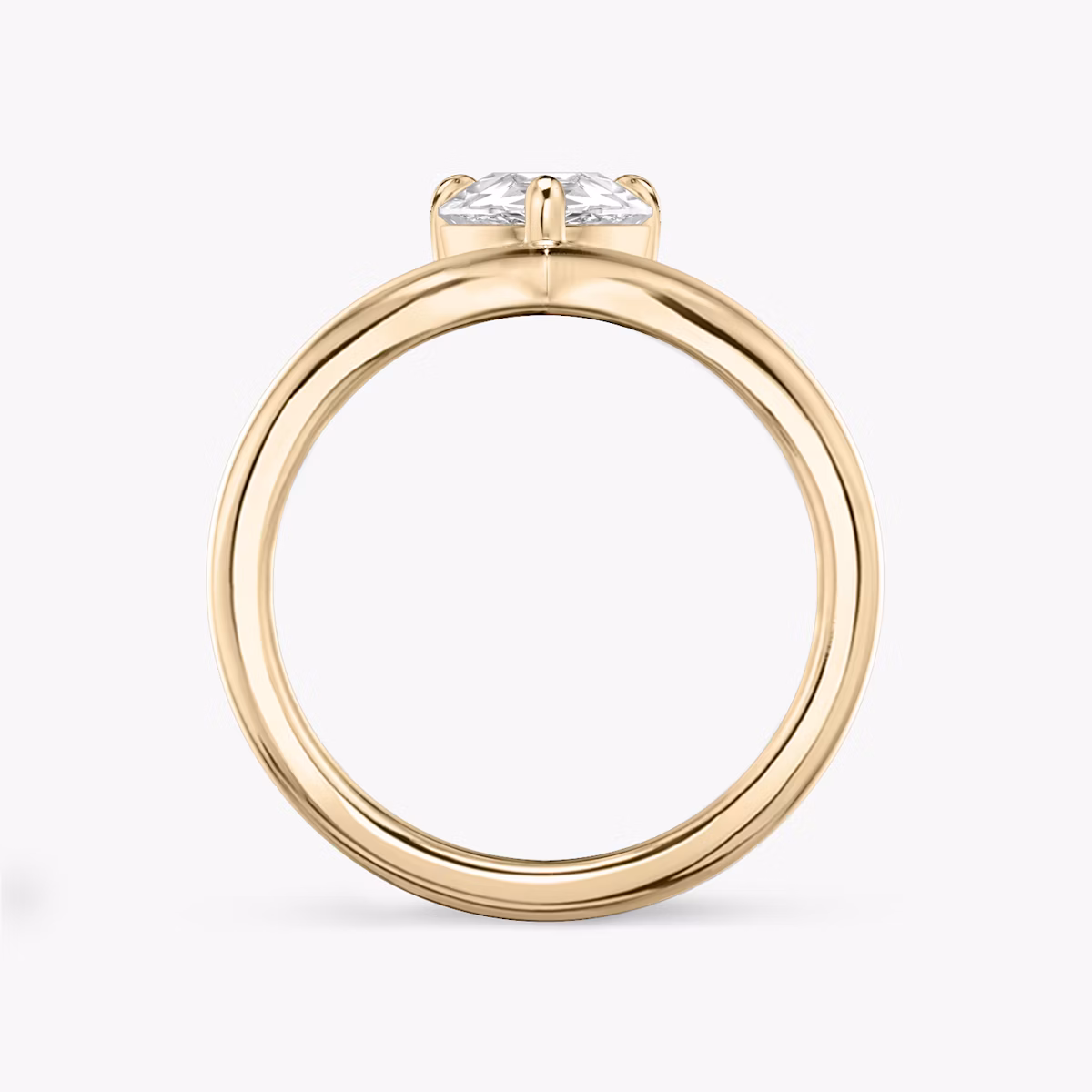 The Signature V | Pear | 14k | Rose Gold | bandAccent: Plain | diamondOrientation: vertical | caratWeight: other
