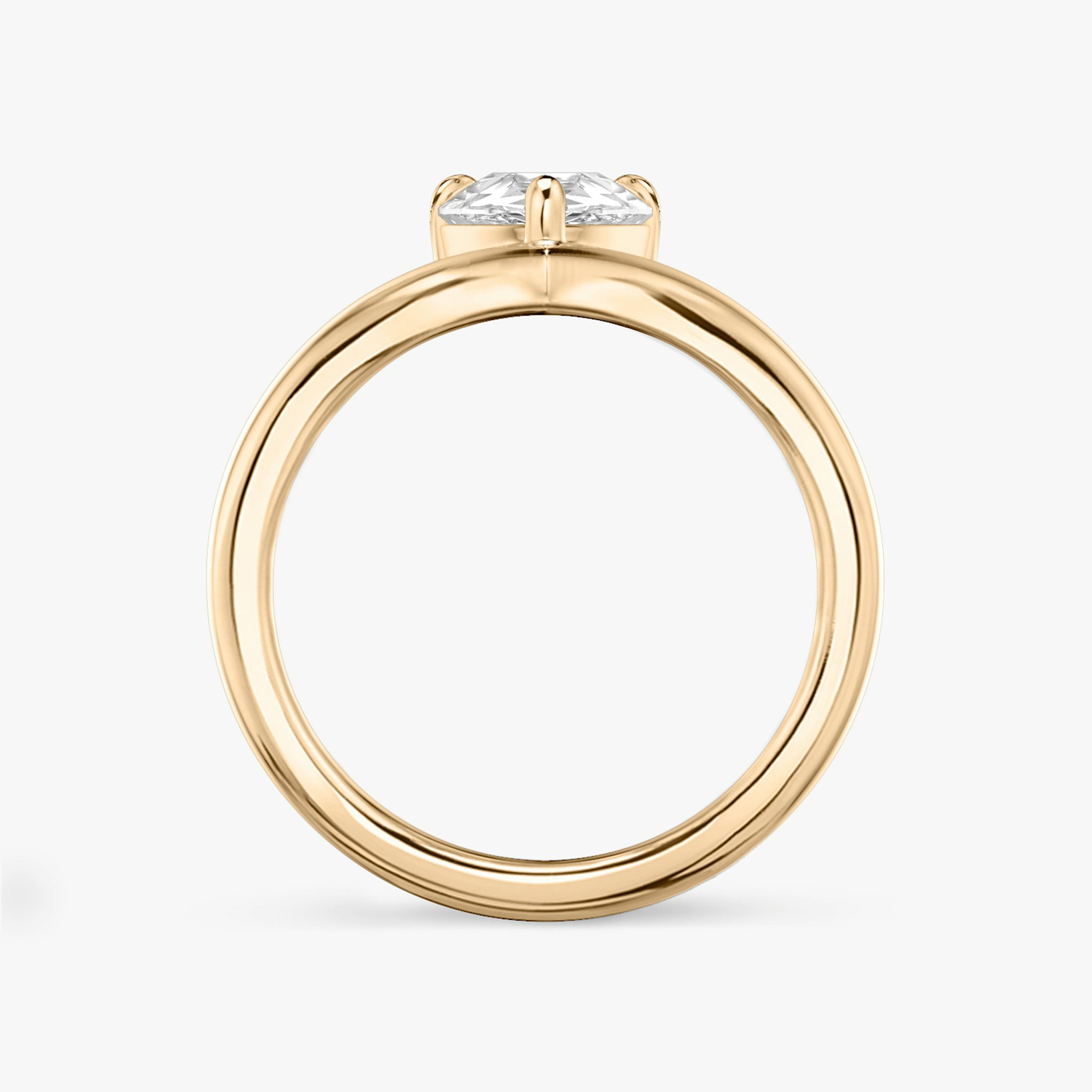 The Signature V | Pear | 14k | Rose Gold | bandAccent: Plain | diamondOrientation: vertical | caratWeight: other