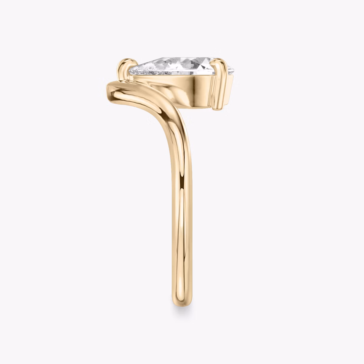 The Signature V | Pear | 14k | Rose Gold | bandAccent: Plain | diamondOrientation: vertical | caratWeight: other