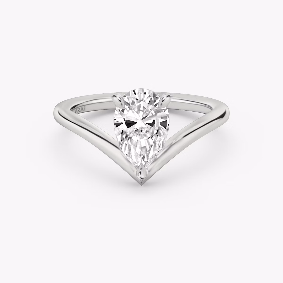 The Signature V | Pear | Platinum | bandAccent: Plain | diamondOrientation: vertical | caratWeight: other