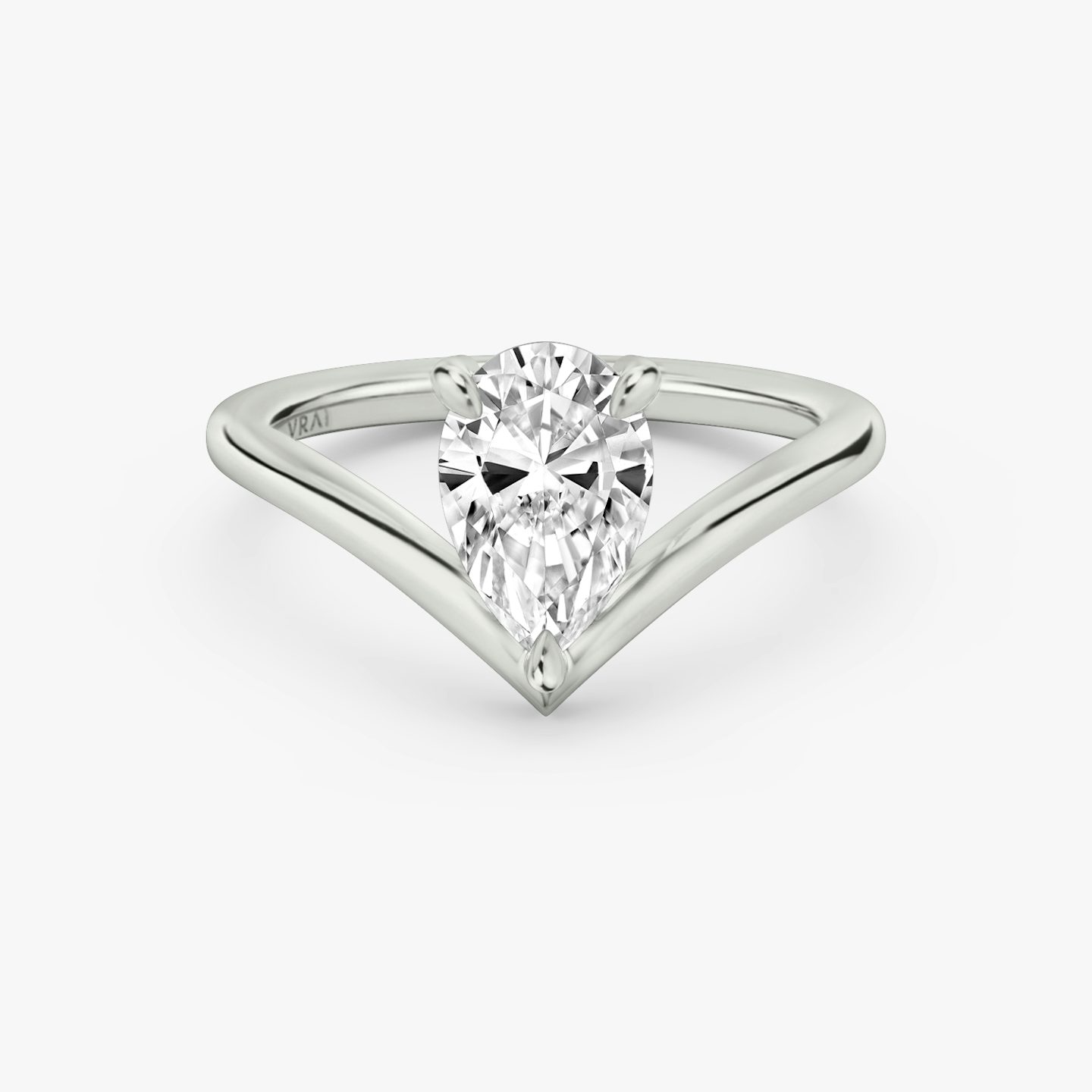 The Signature V | Pear | Platinum | bandAccent: Plain | diamondOrientation: vertical | caratWeight: other
