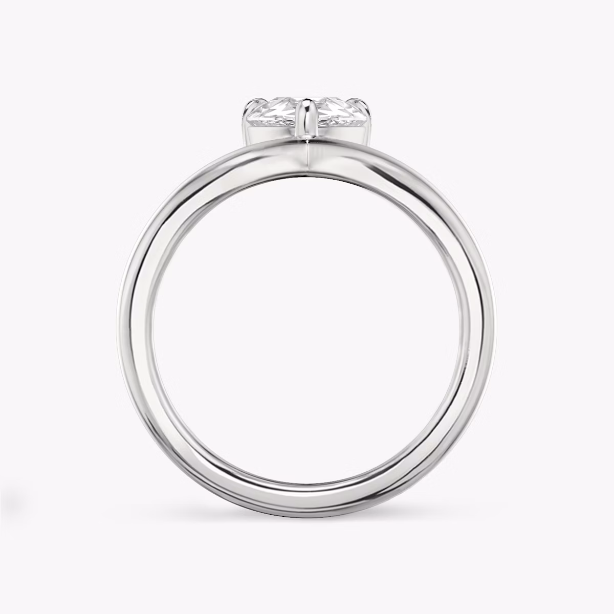 The Signature V | Pear | Platinum | bandAccent: Plain | diamondOrientation: vertical | caratWeight: other