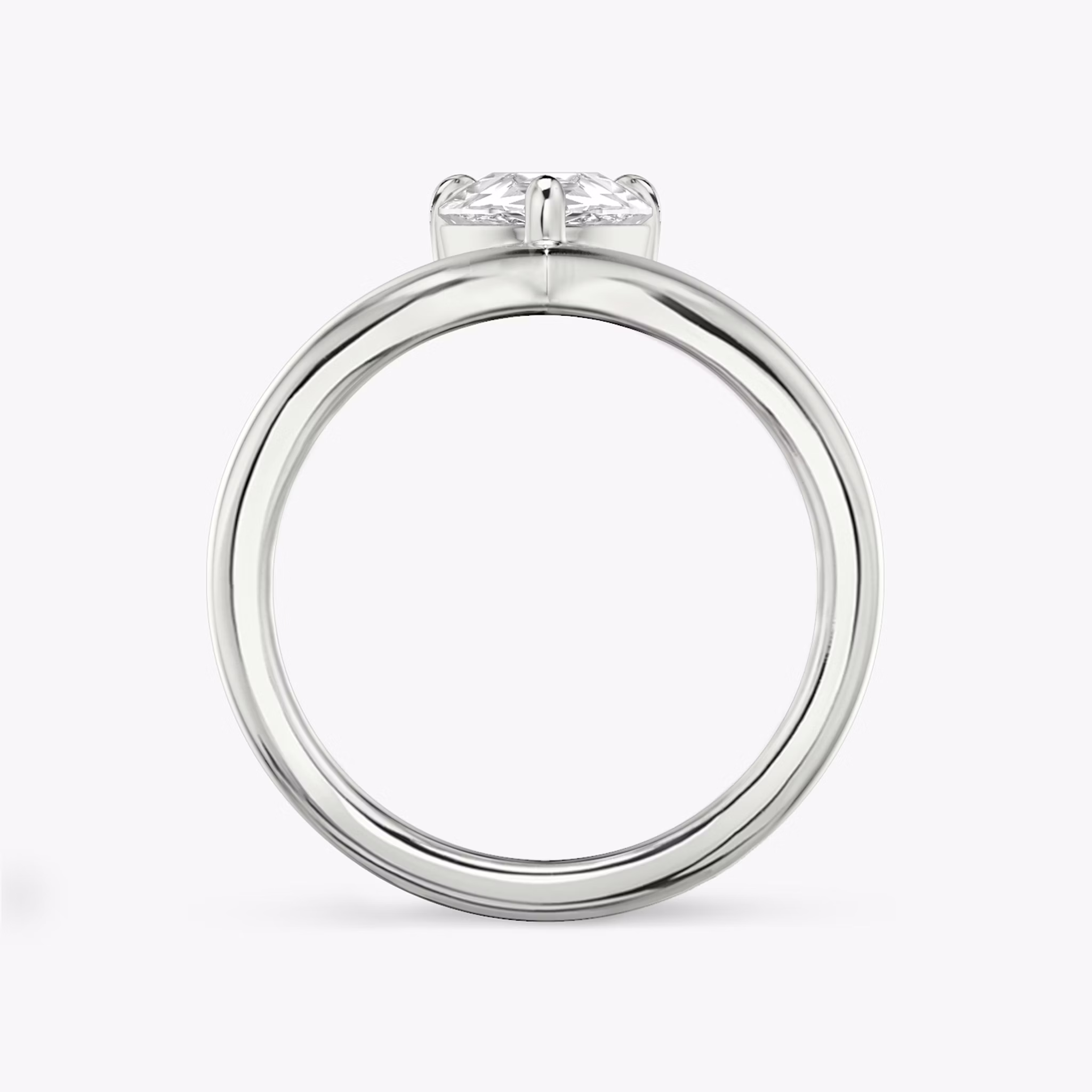 The Signature V | Pear | 18k | White Gold | bandAccent: Plain | diamondOrientation: vertical | caratWeight: other