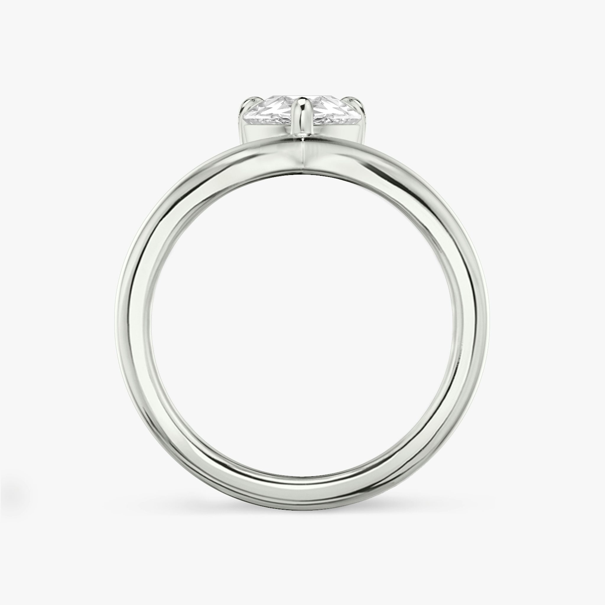 The Signature V | Pear | 18k | White Gold | bandAccent: Plain | diamondOrientation: vertical | caratWeight: other