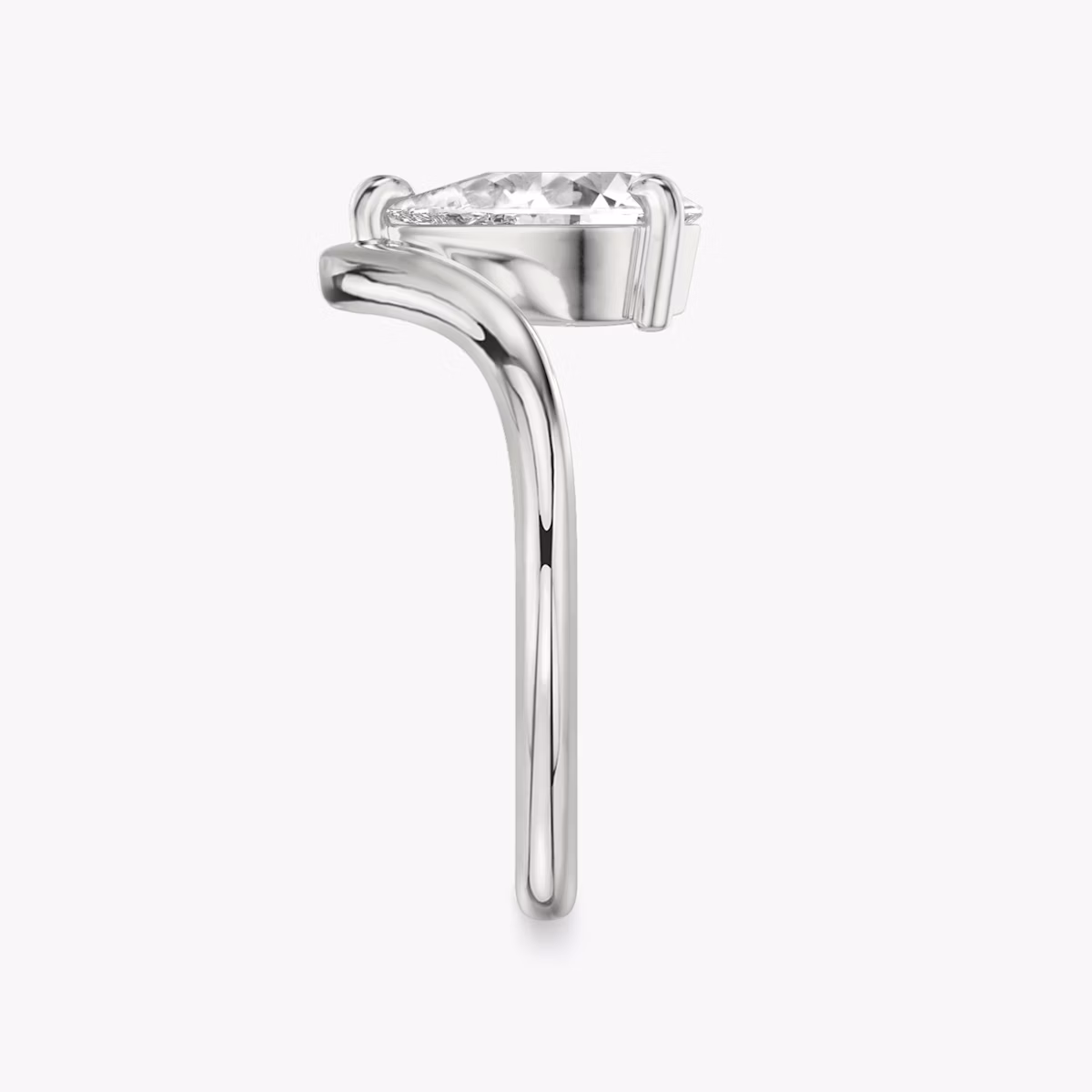 The Signature V | Pear | Platinum | bandAccent: Plain | diamondOrientation: vertical | caratWeight: other
