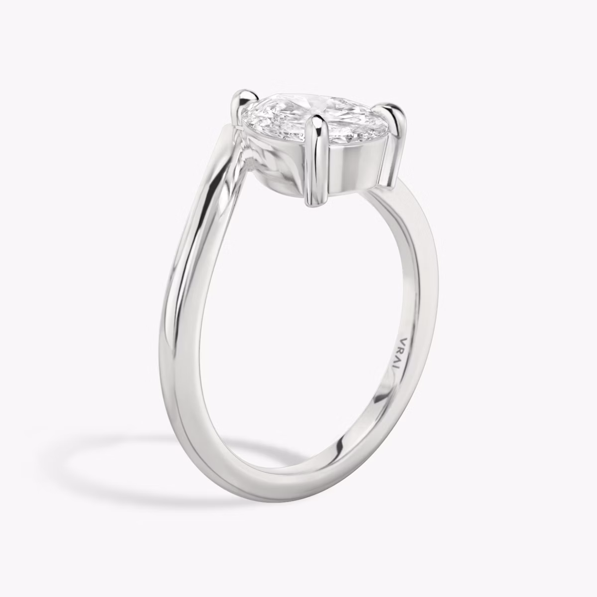 The Signature V | Pear | Platinum | bandAccent: Plain | diamondOrientation: vertical | caratWeight: other